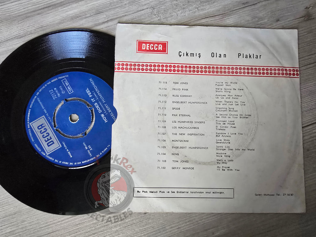 Engelbert Humperdinck – In Time / How Does It Feel 7" Turkish Pressing Vinyl Turkey Edition Promo