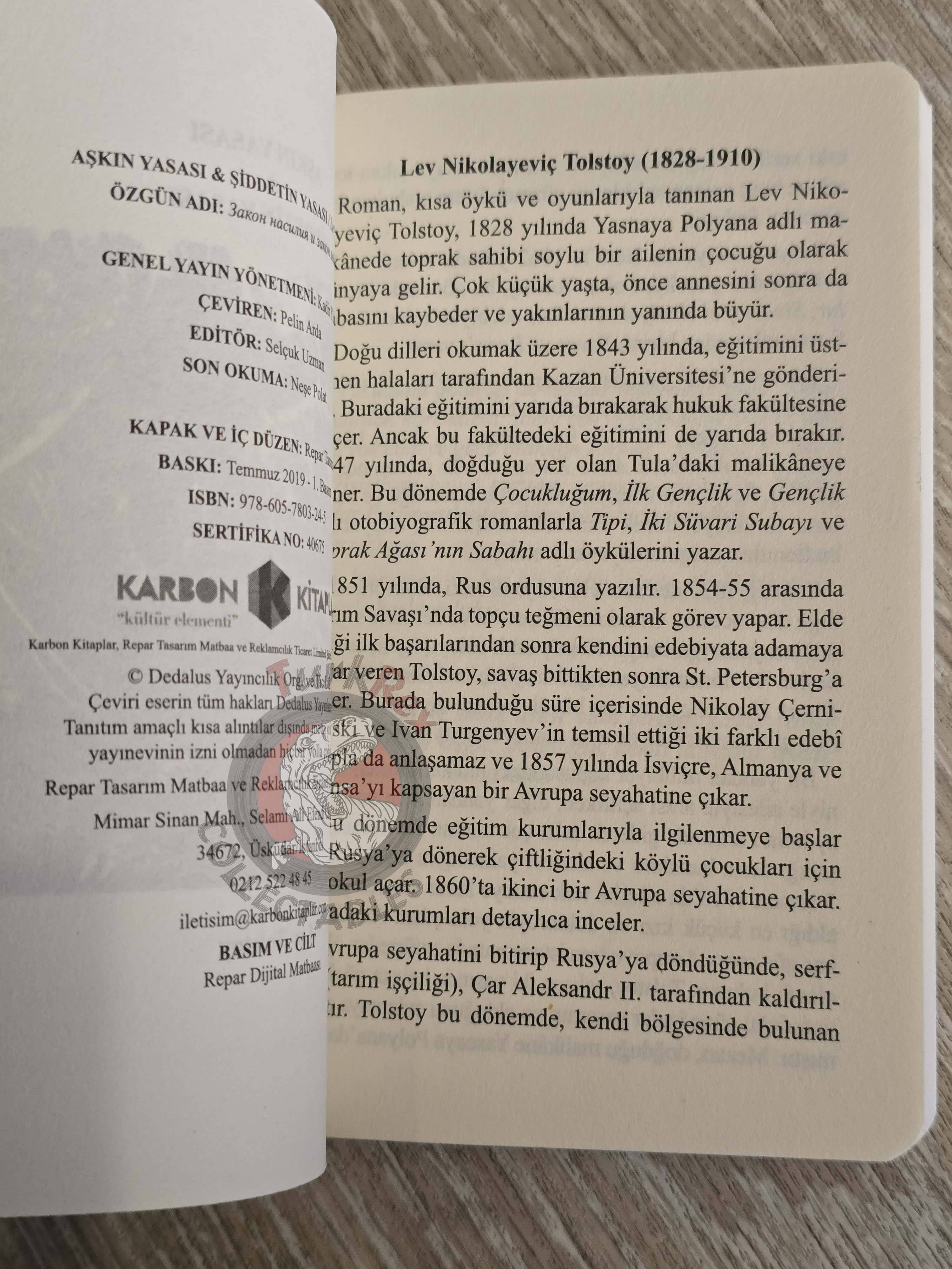 Leo Tolstoy – The Law of Love and the Law of Violence 2019 Turkish Book Turkey
