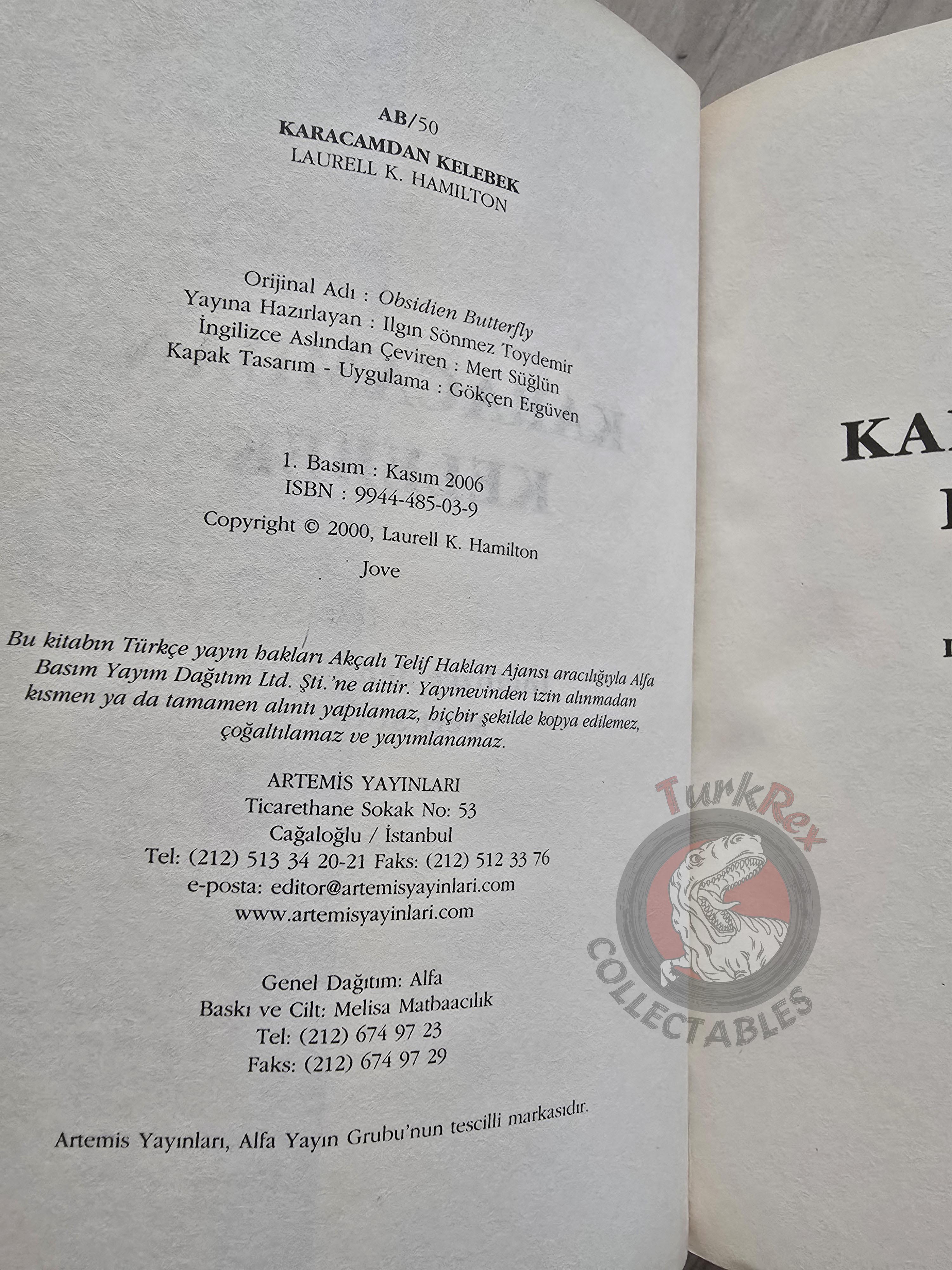 Laurell K. Hamilton – Obsidian Butterfly 2006 1st Turkish Book Turkey Anita Blake: Vampire Hunter