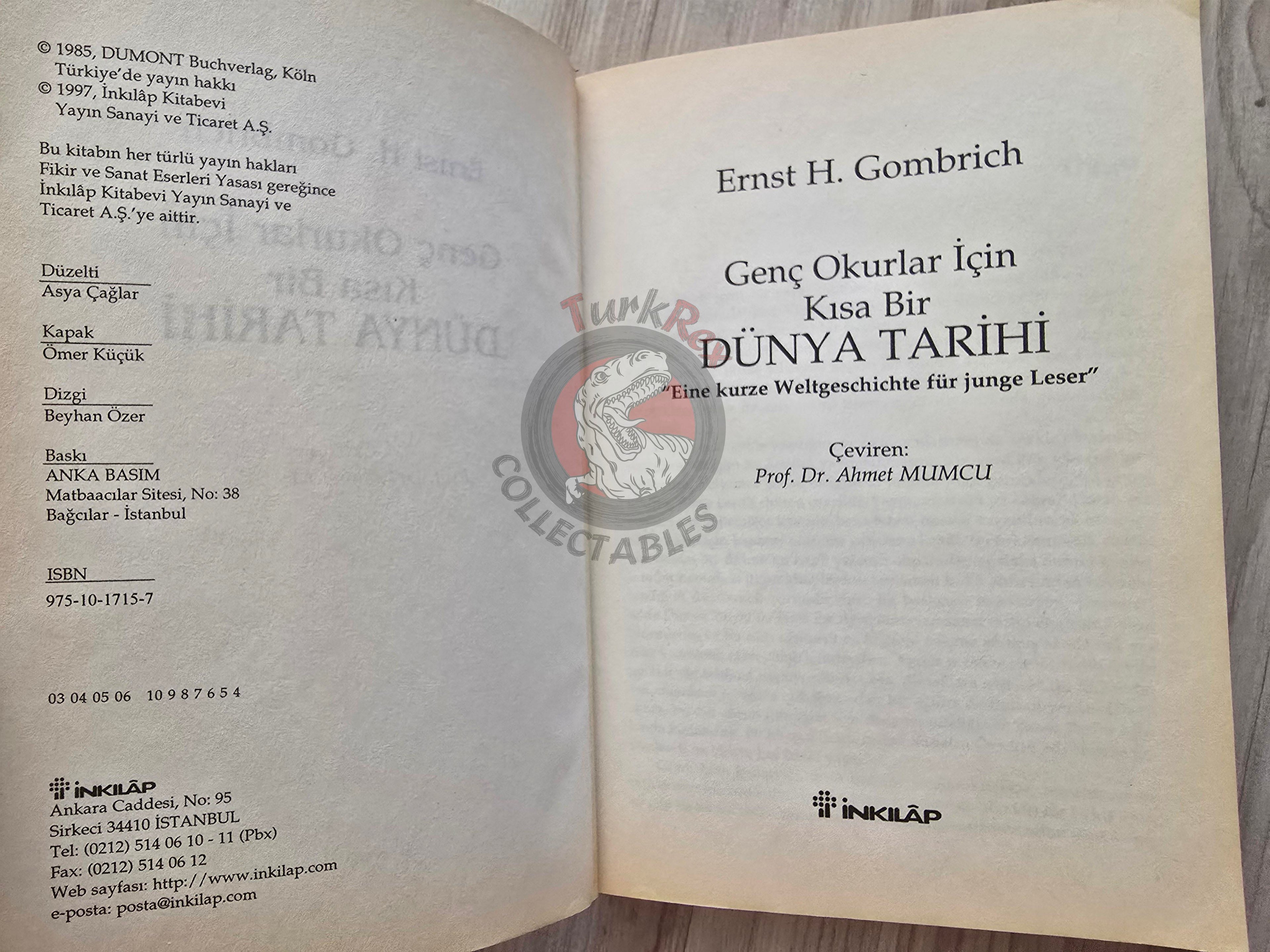 Ernest H. Gombrich – A Little History of the World 1997 Turkish Book Turkey
