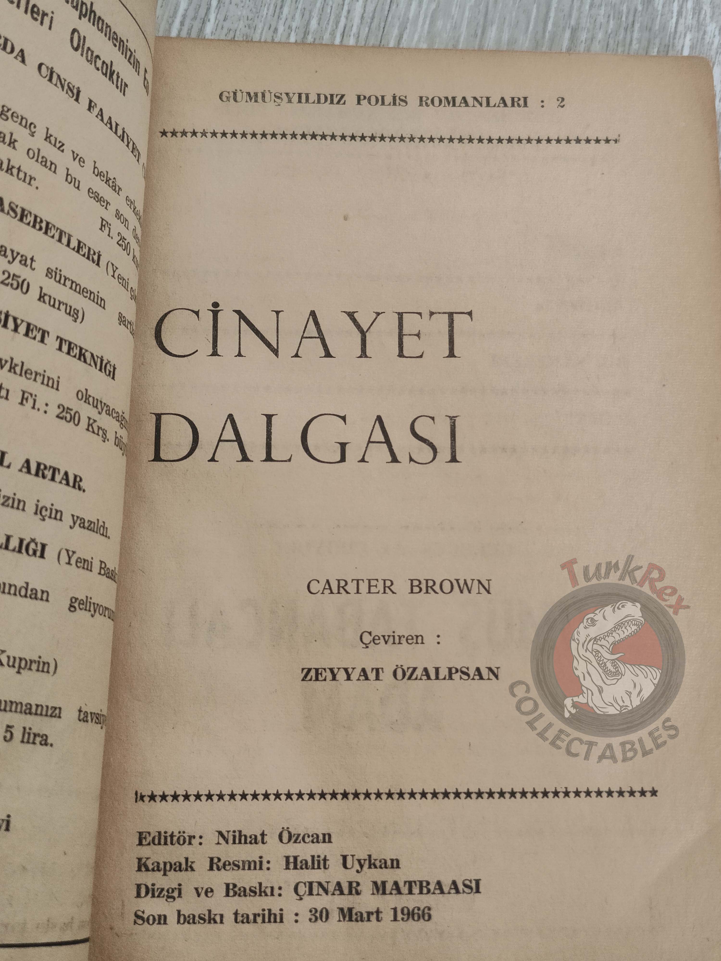 Carter Brown – The Wench is Wicked 1966 1st Turkish Book Turkey