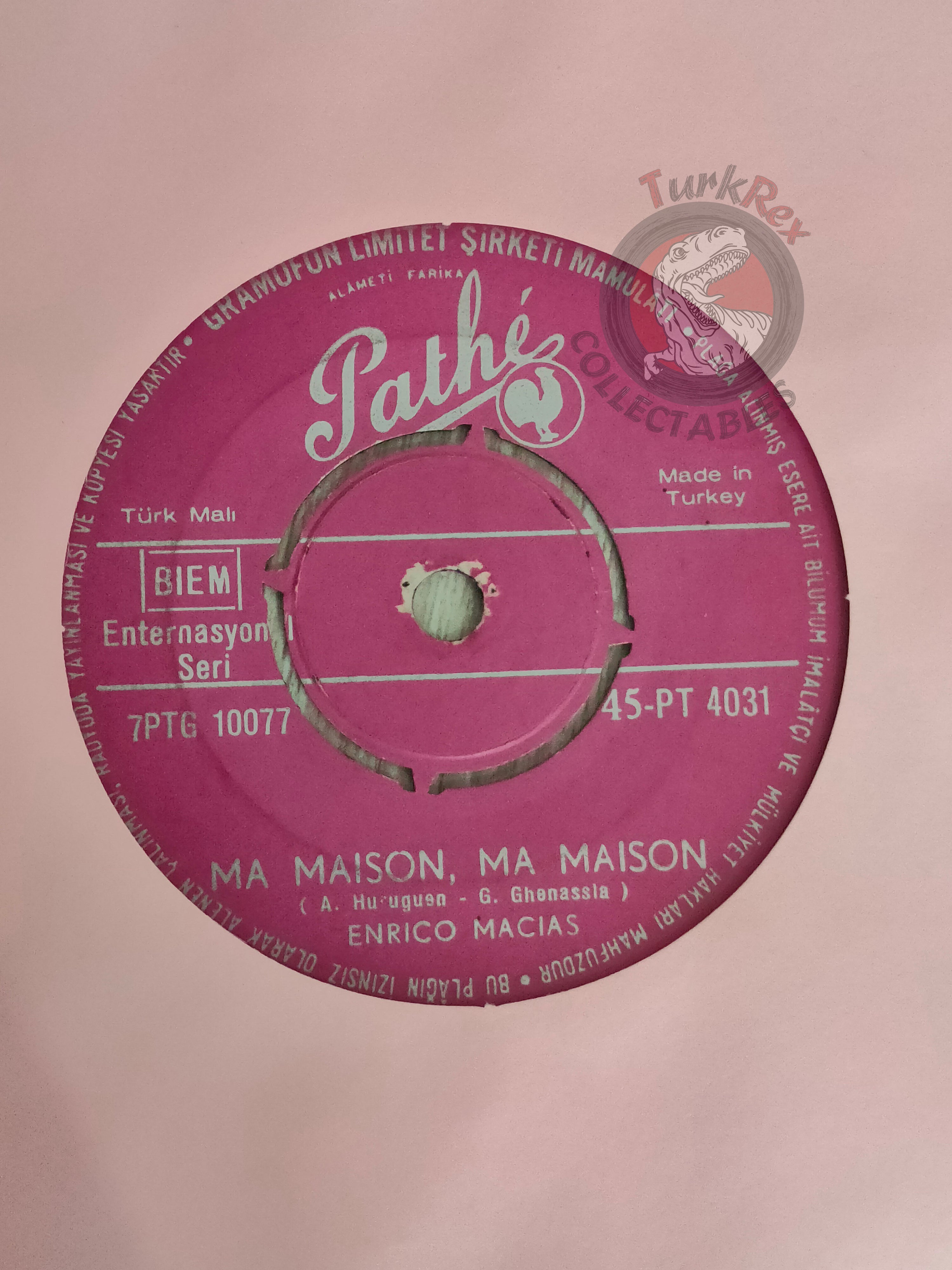 Enrico Macias –  Oh Guitare, Guitare 7" Turkish Pressing Vinyl Turkey Edition 2