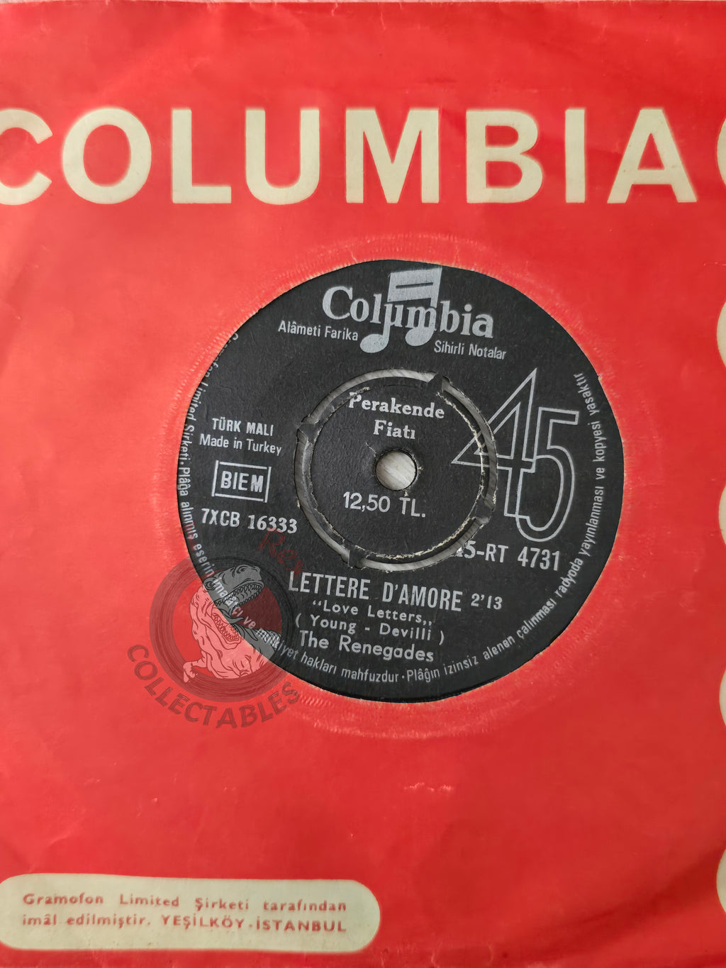 The Renegades – Lettere D'Amore 7" Turkish Pressing Vinyl Turkey Edition