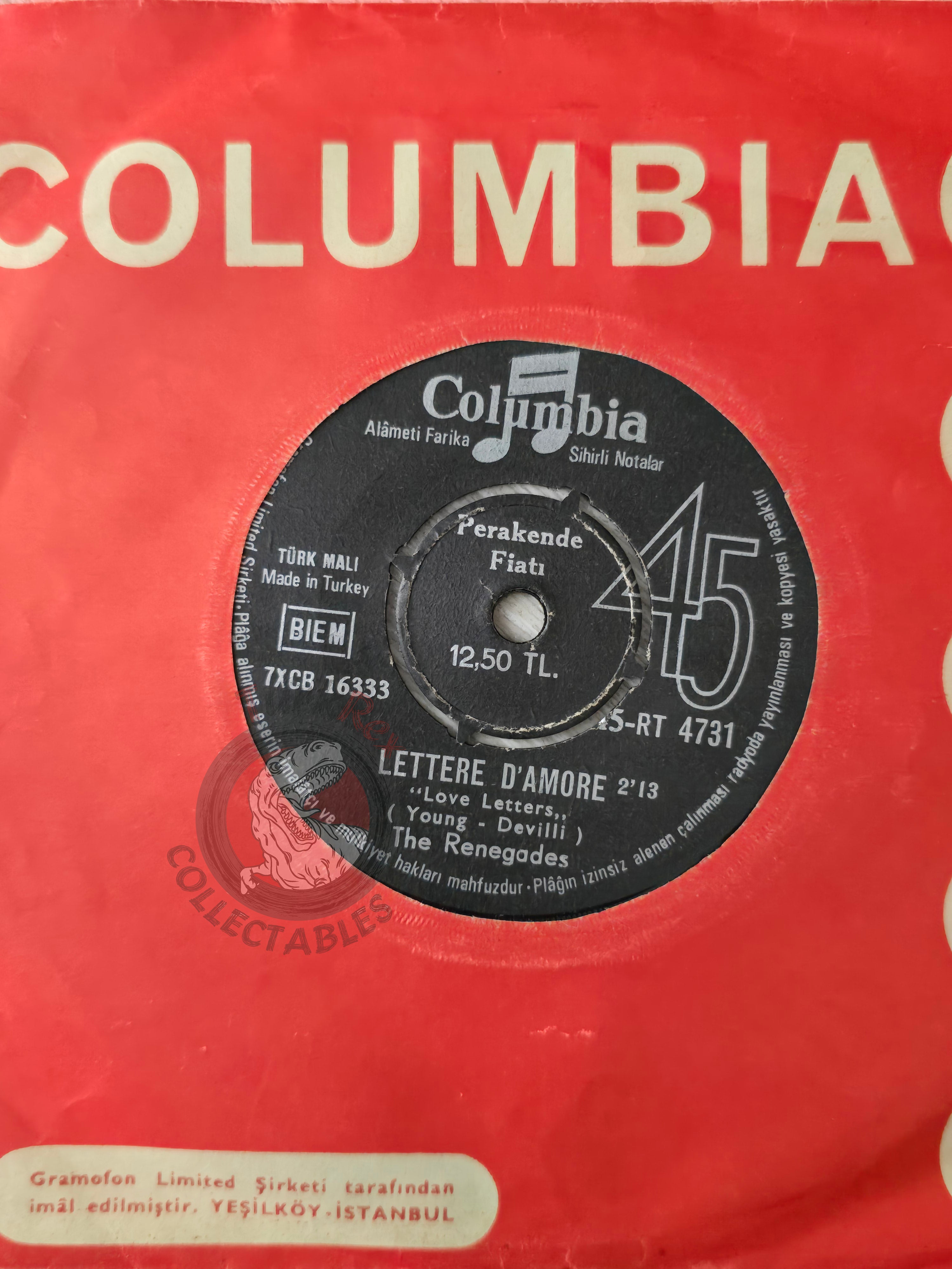 The Renegades – Lettere D'Amore 7" Turkish Pressing Vinyl Turkey Edition
