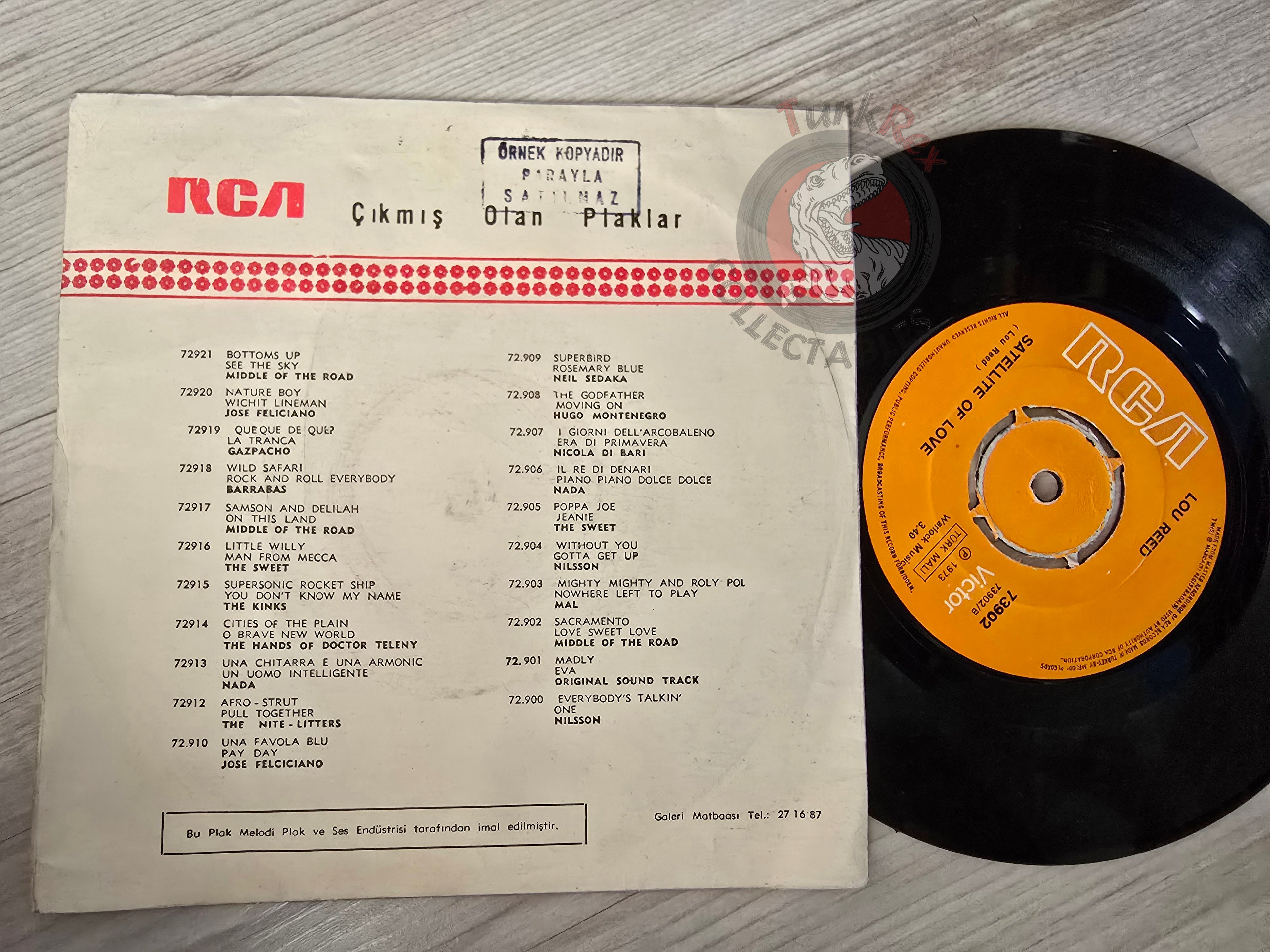 Lou Reed - Vicious 7" Turkish Pressing Vinyl Turkey Edition