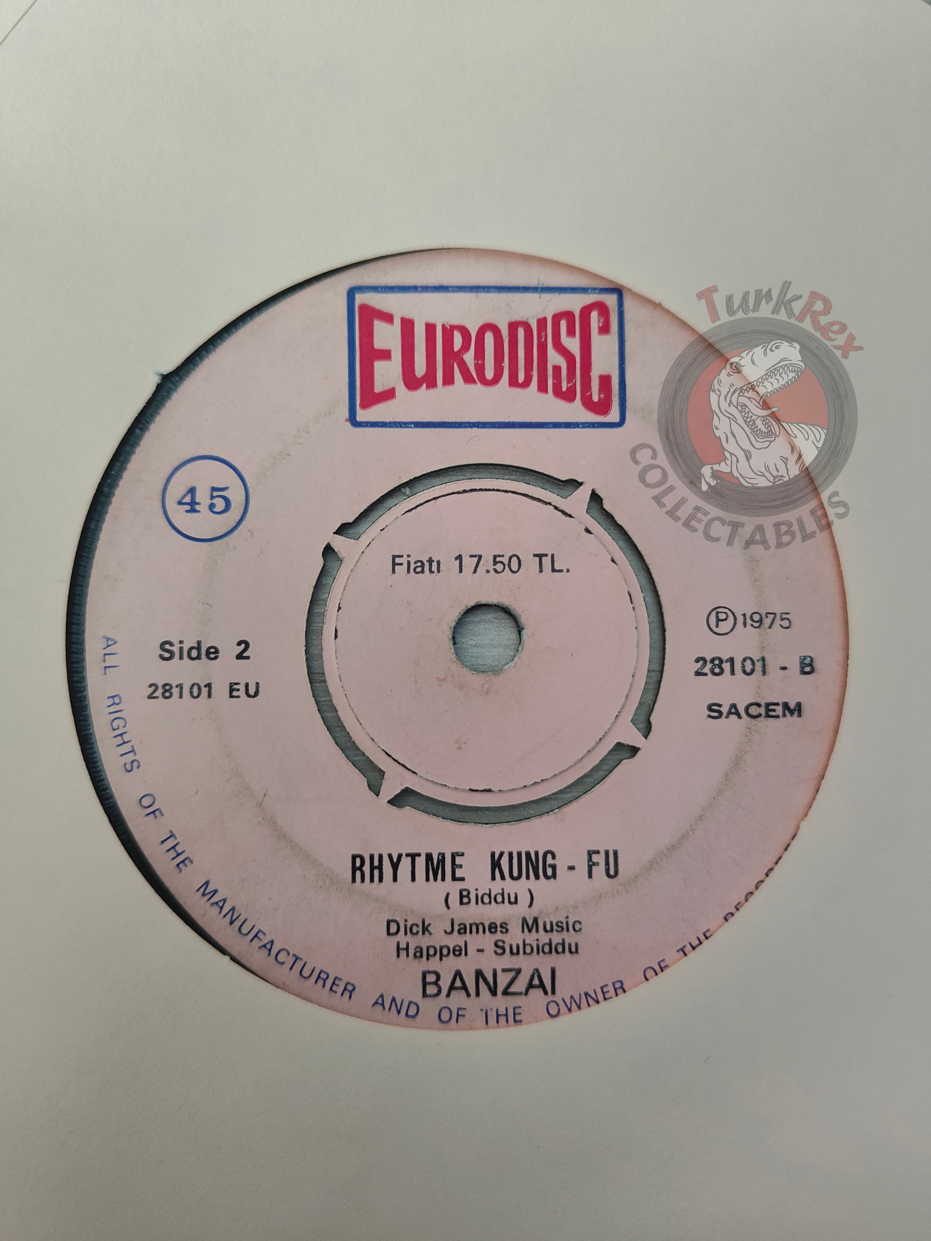 Banzaii – Chinesse Kung-Fu / Rhytme Kung-Fu (Biddu) 7" Turkish Pressing Vinyl Turkey Edition