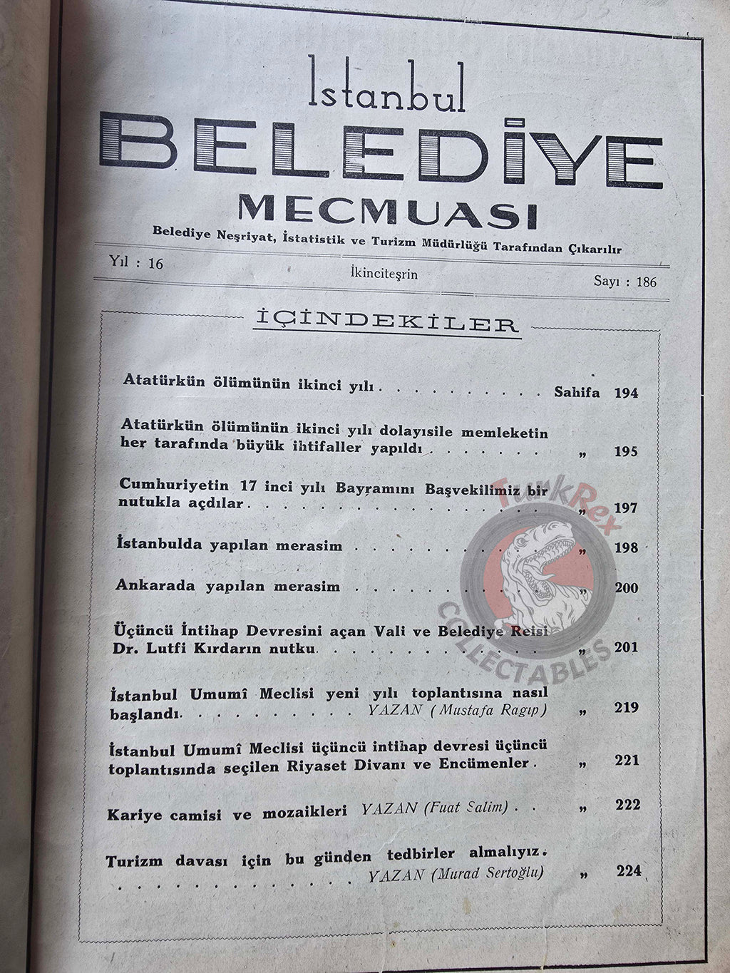 Second Anniversary of the Death of Mustafa Kemal Atatürk 1940 Turkish Mag Turkey