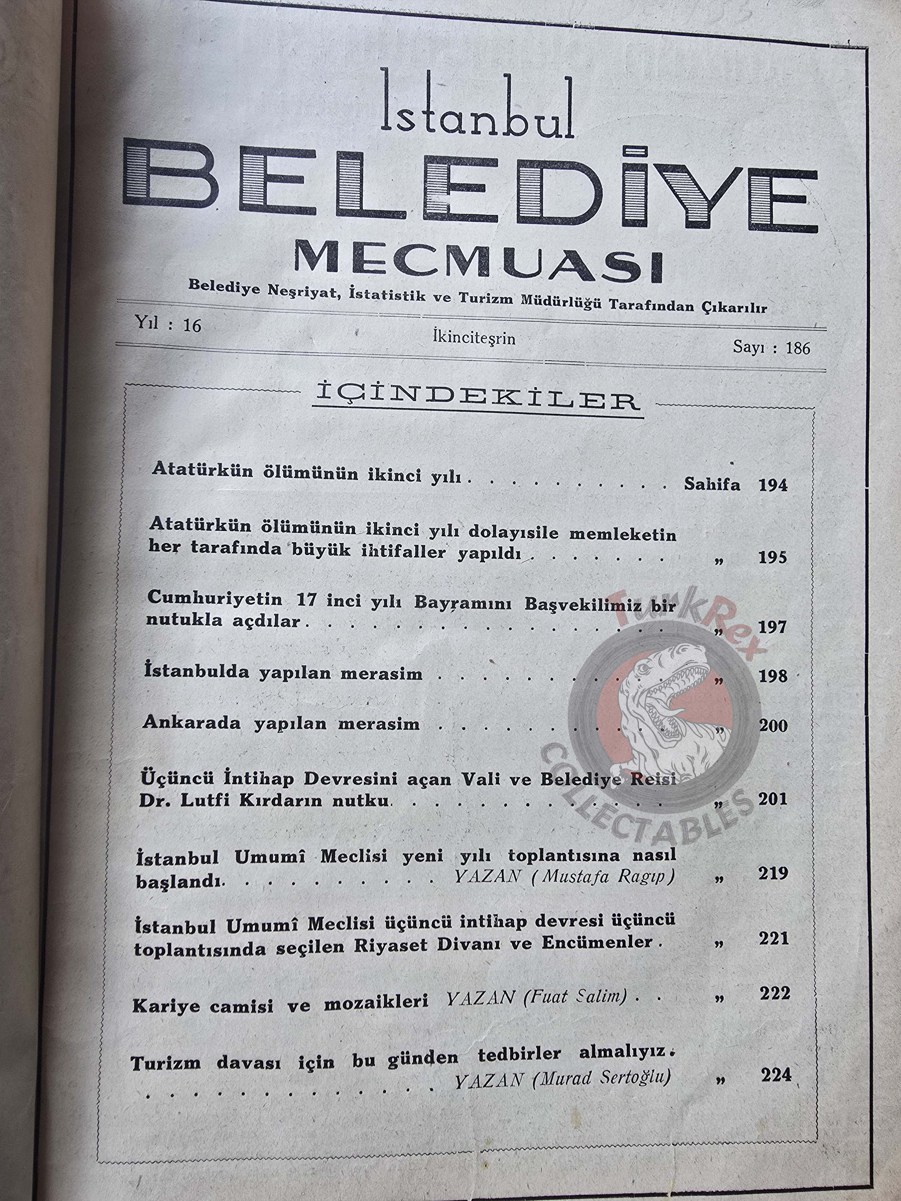 Second Anniversary of the Death of Mustafa Kemal Atatürk 1940 Turkish Mag Turkey
