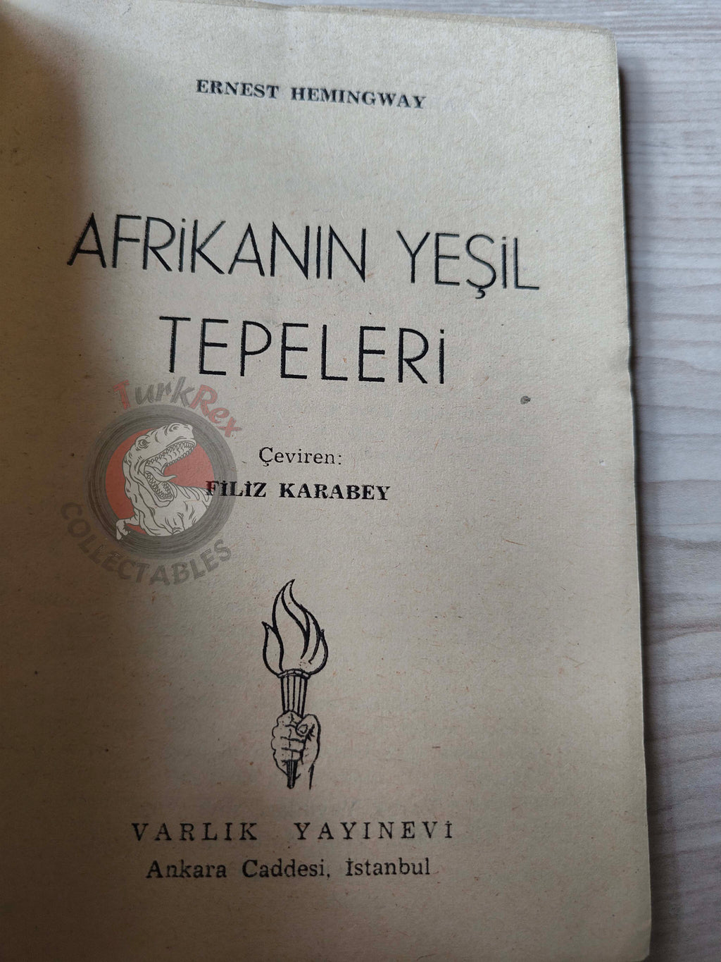 Ernest Hemingway – Green Hills of Africa 1955 1st Turkish Book Turkey