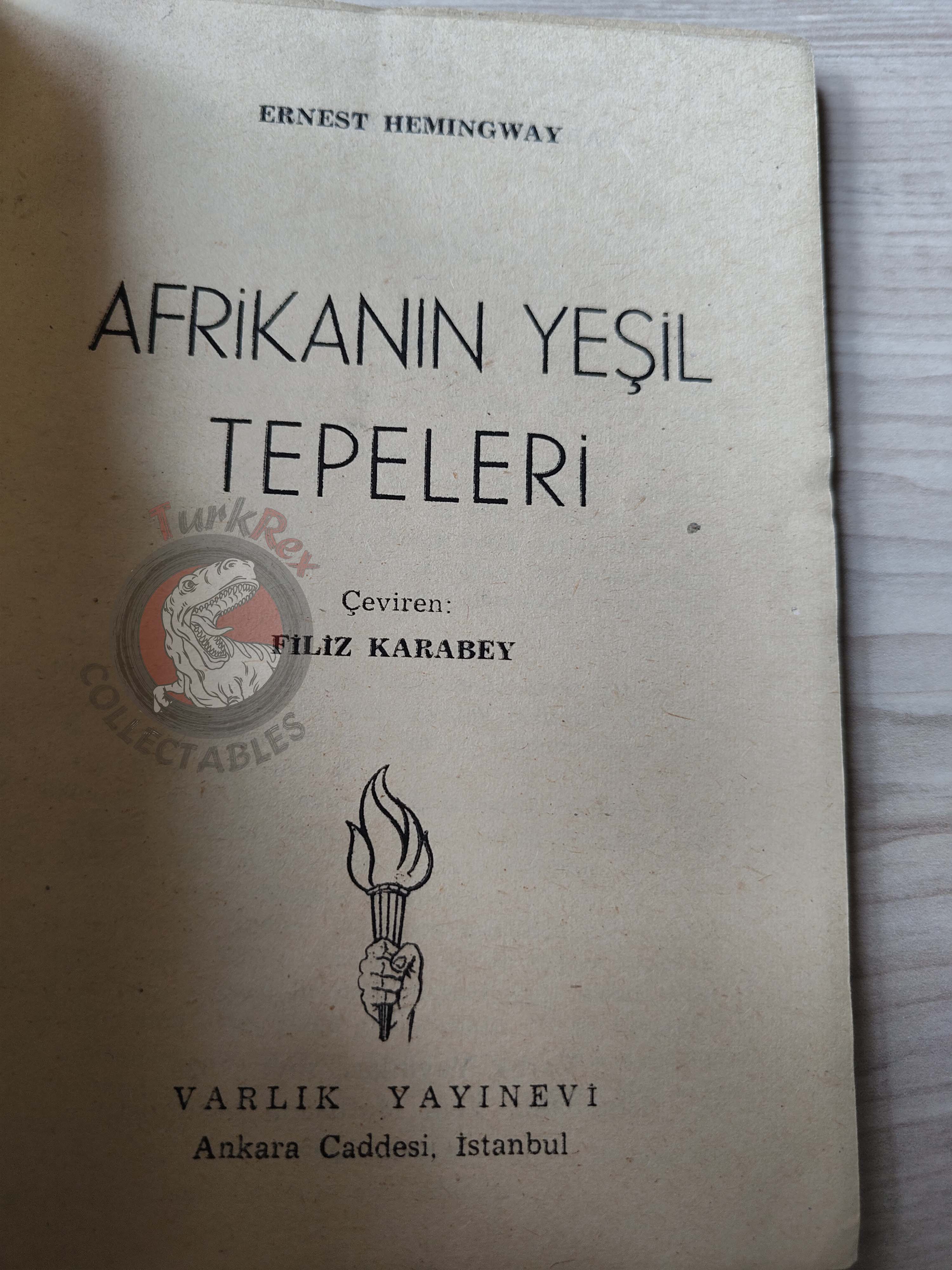 Ernest Hemingway – Green Hills of Africa 1955 1st Turkish Book Turkey