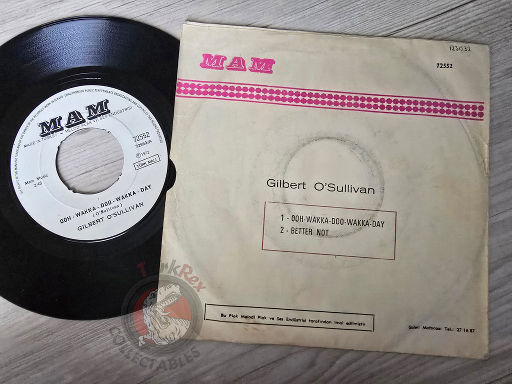 Gilbert O'Sullivan – Ooh-Wakka-Doo-Wakka-Day 7" Turkish Pressing Vinyl Turkey Edition