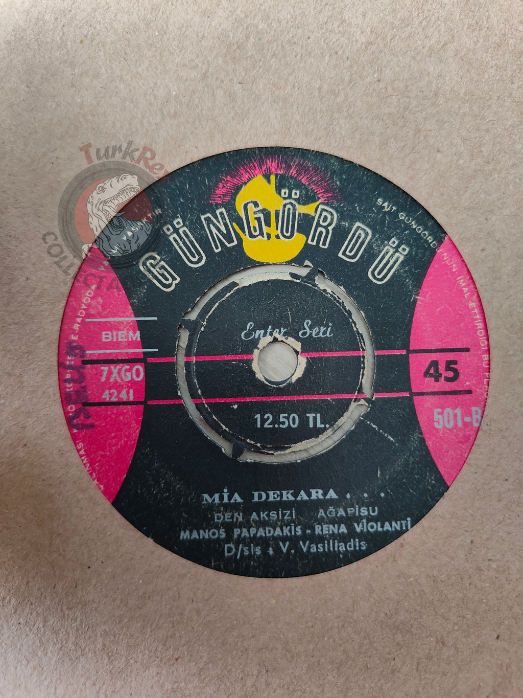 Liça Diamandi / Manos Papadakis – Den Ehis Kathari Kardia 7" Turkish Pressing Vinyl Turkey Edition