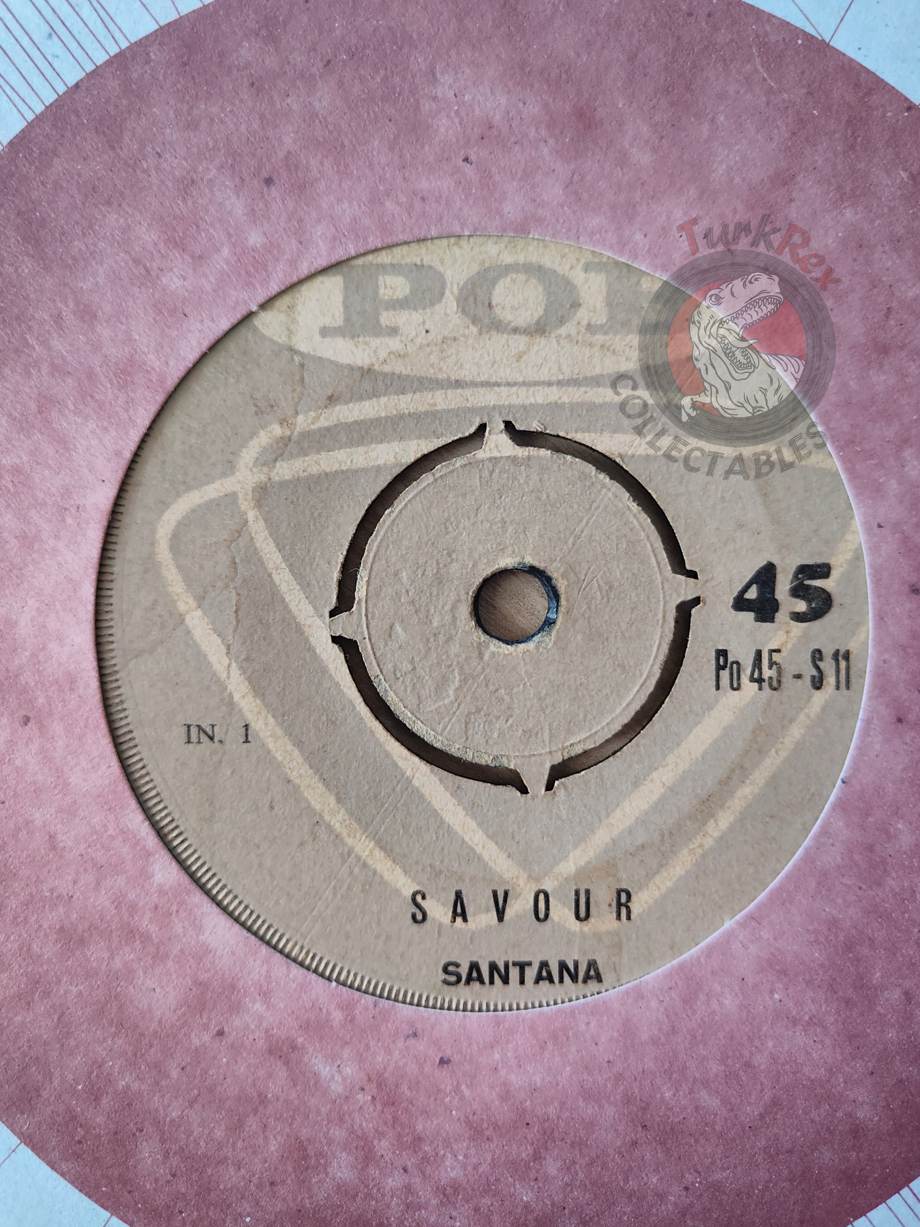 Santana / The Flock – Savor / Tired Of Waiting 7" Turkish Pressing Vinyl Turkey Edition