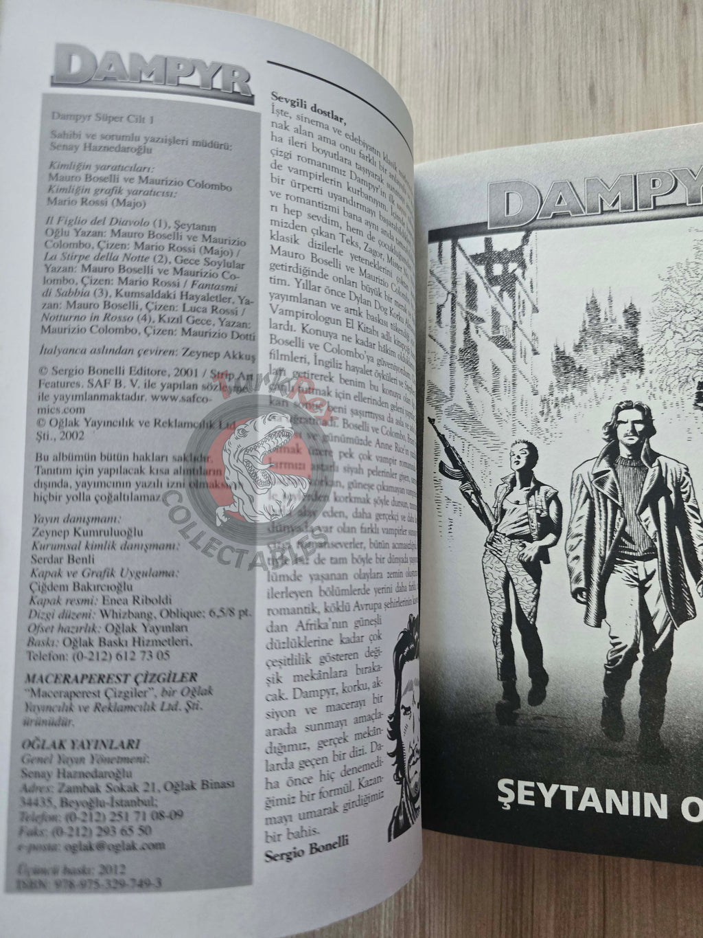 Dampyr Vol #1 Il Figlio del Diavolo Turkish Comic Turkey Mauro Boselli