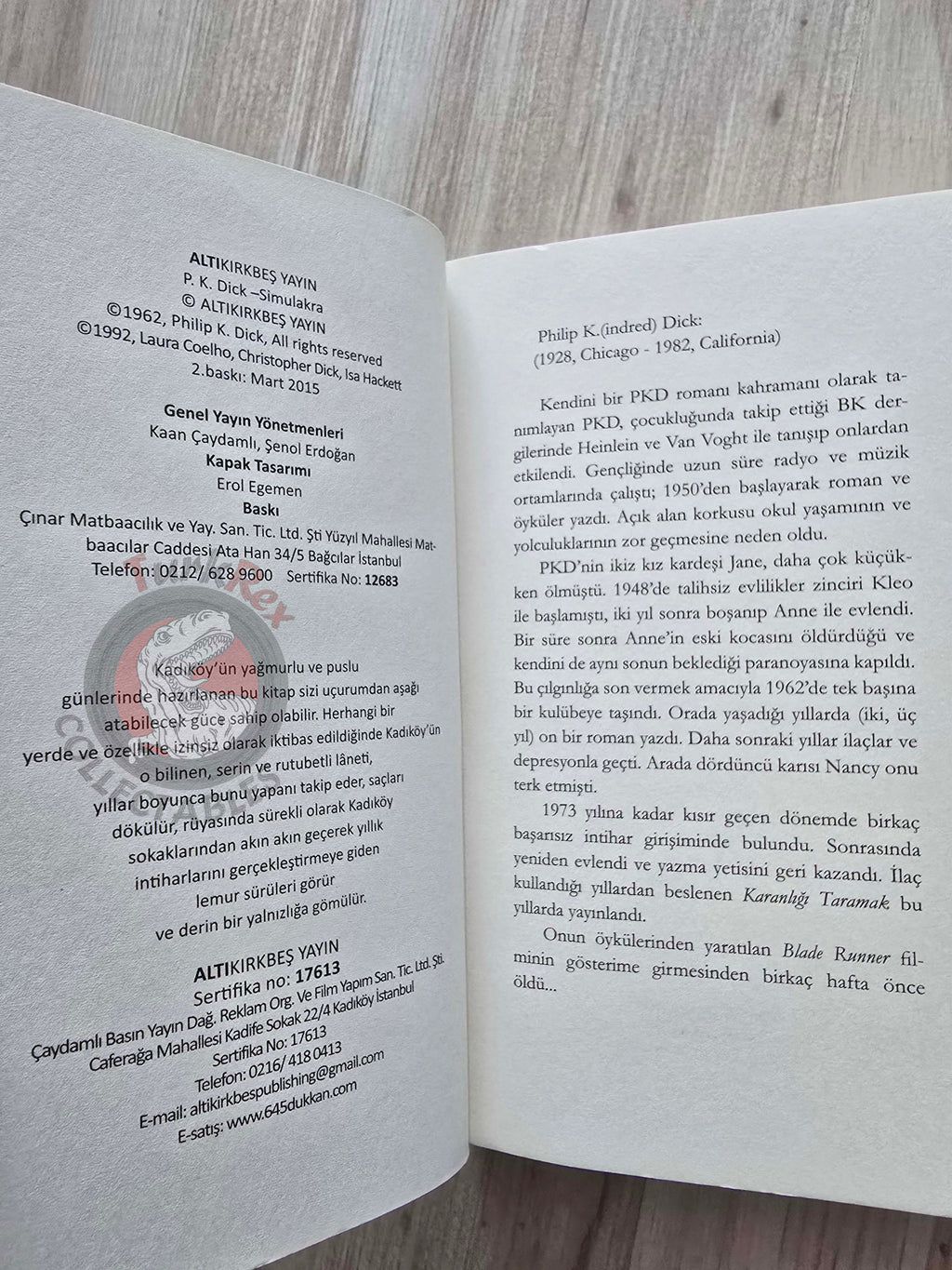 Philip K. Dick – The Simulacra 2015 Turkish Book Turkey