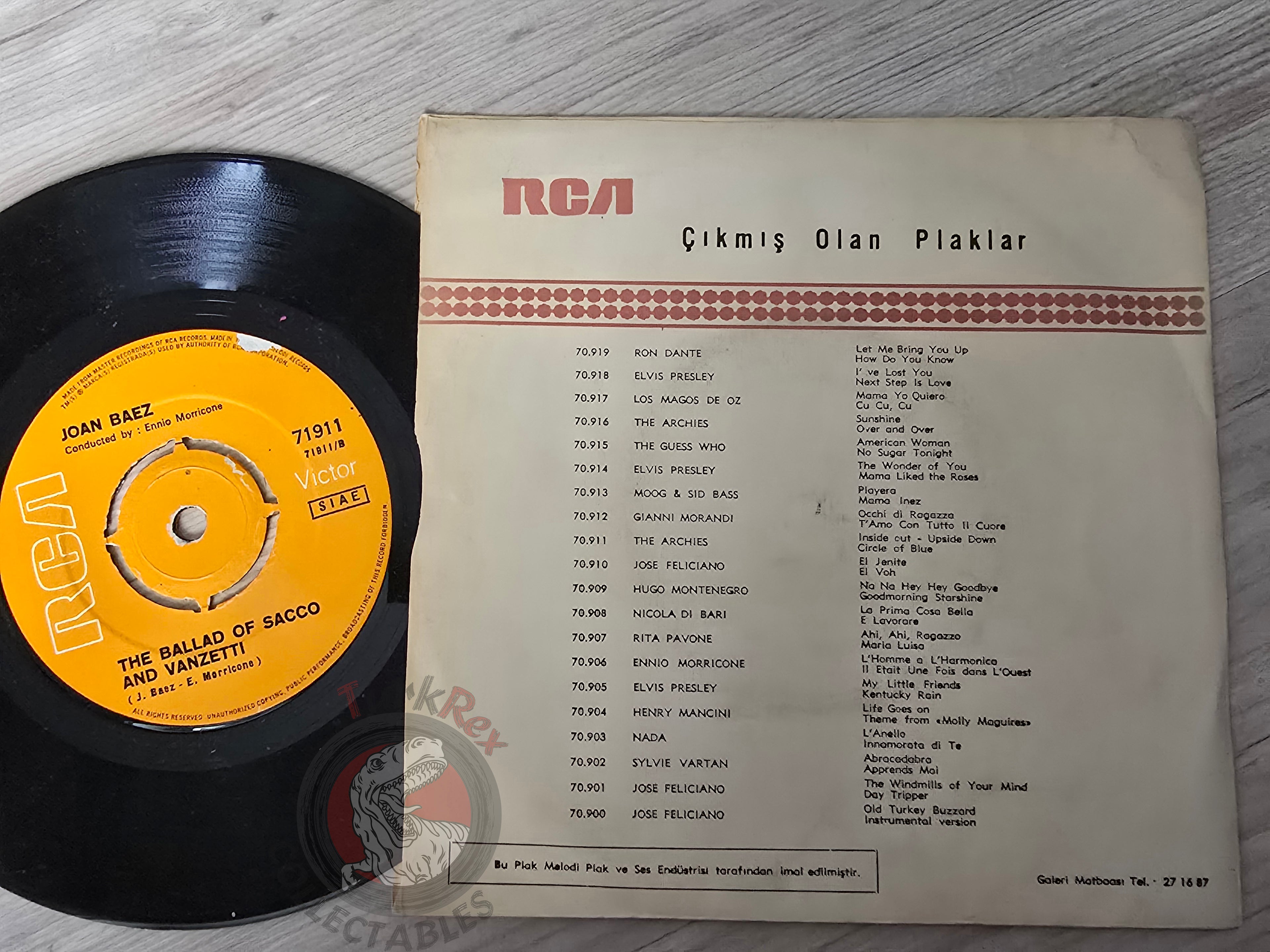 Joan Baez - Ennio Morricone – Here's To You  7" Turkish Pressing Vinyl Turkey Edition