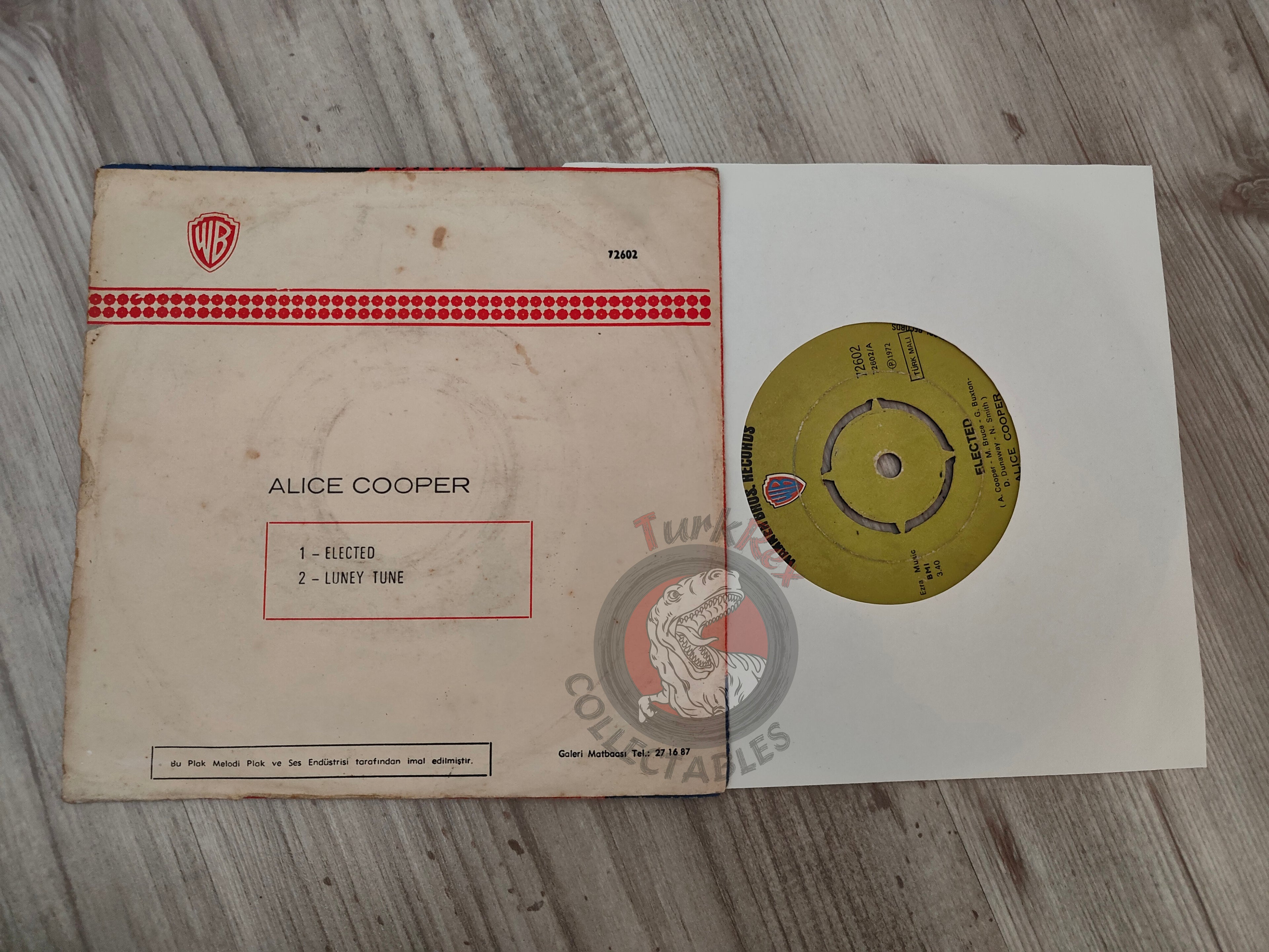 Alice Cooper – Elected 7" Turkish Pressing Vinyl Turkey Edition