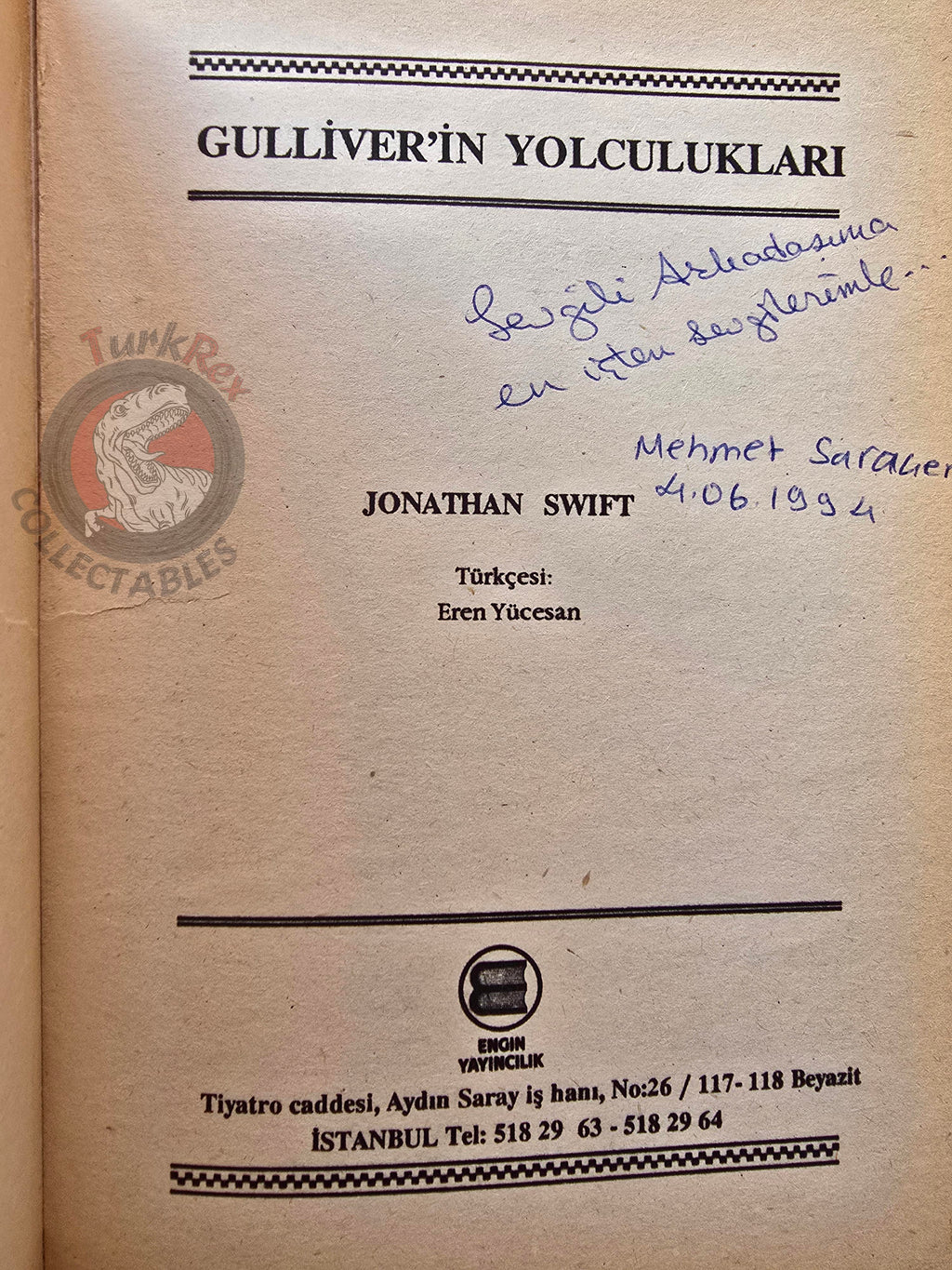 Jonathan Swift – Gulliver's Travels 1991 Turkish Book Turkey