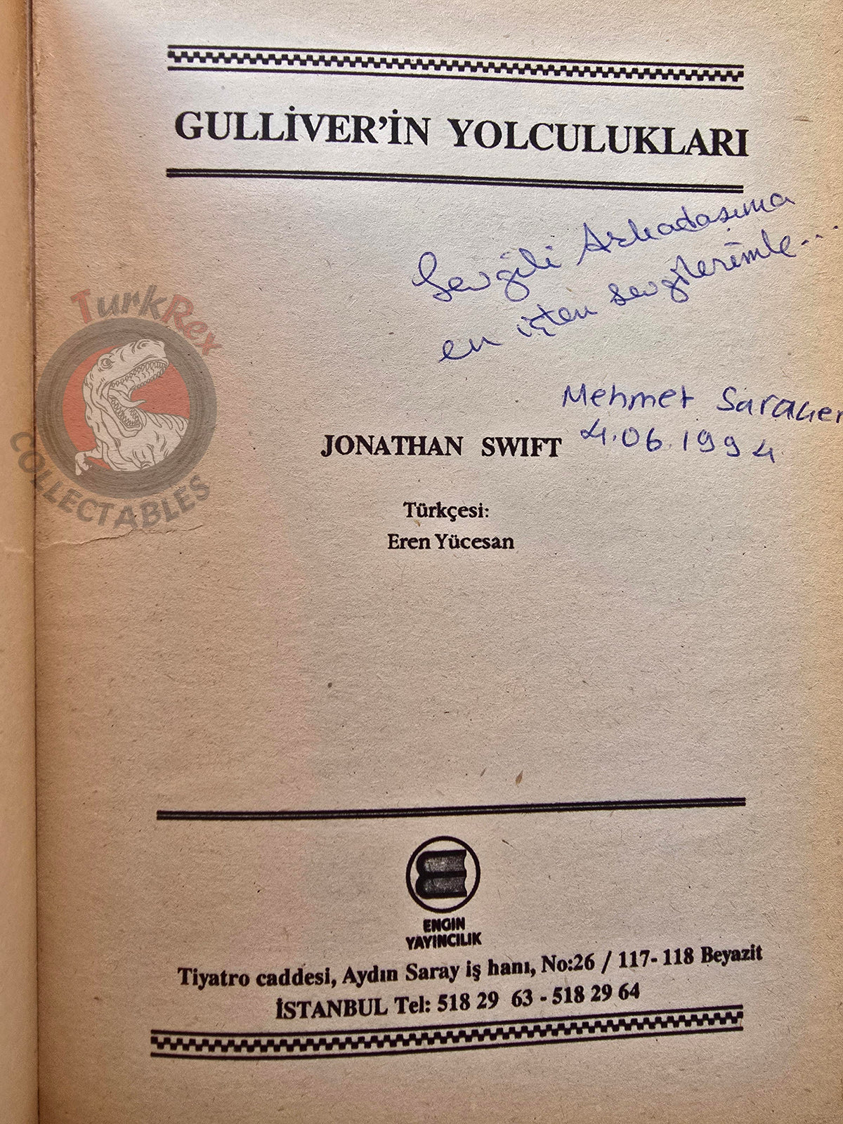 Jonathan Swift – Gulliver's Travels 1991 Turkish Book Turkey