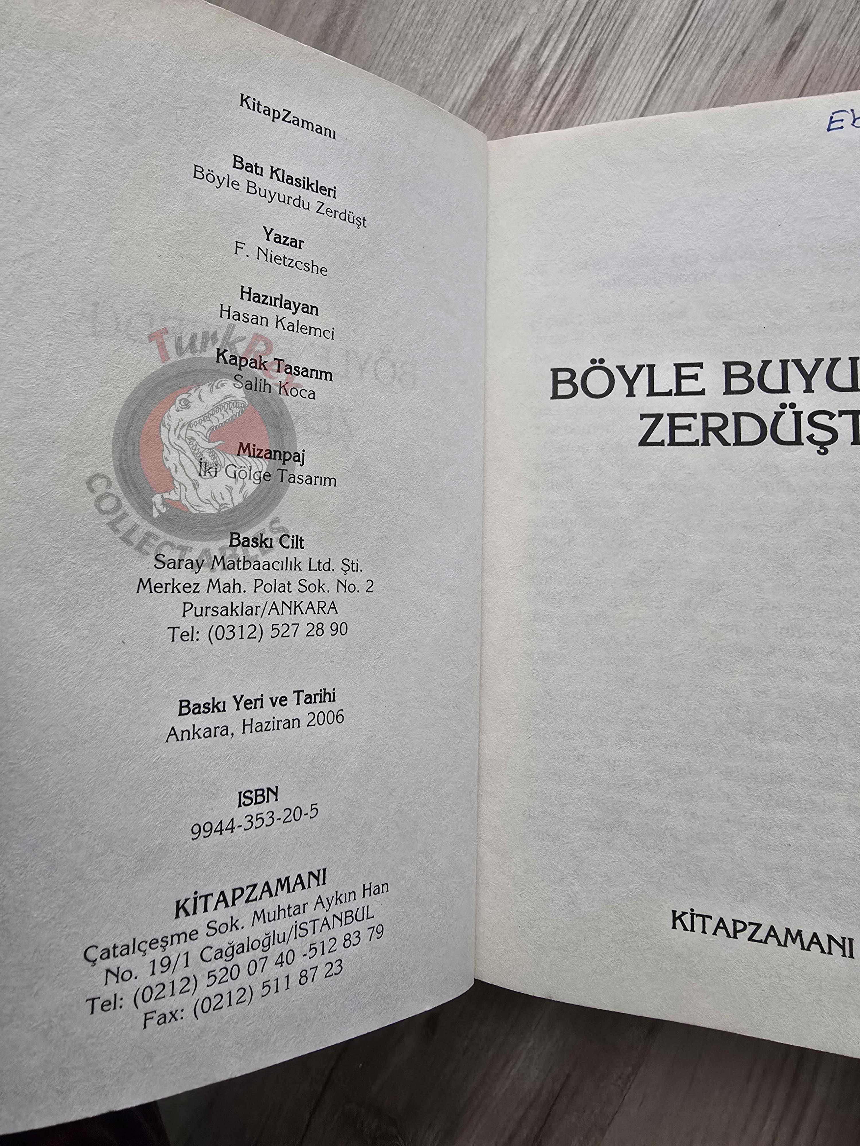 Friedrich Nietzsche – Thus Spoke Zarathustra 2006 Turkish Book Turkey