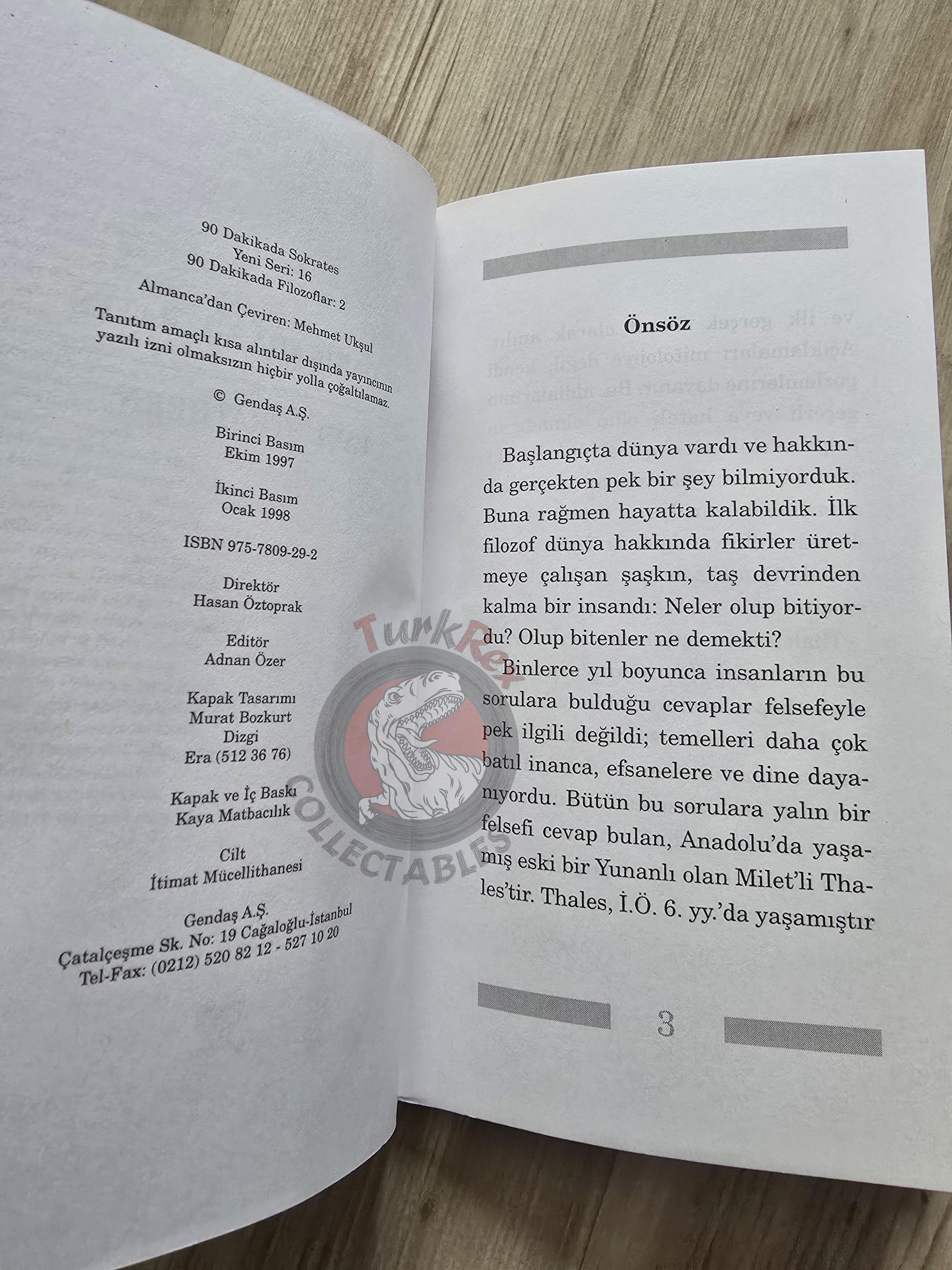 Paul Strathern – Socrates in 90 Minutes 1998 Turkish Book Turkey