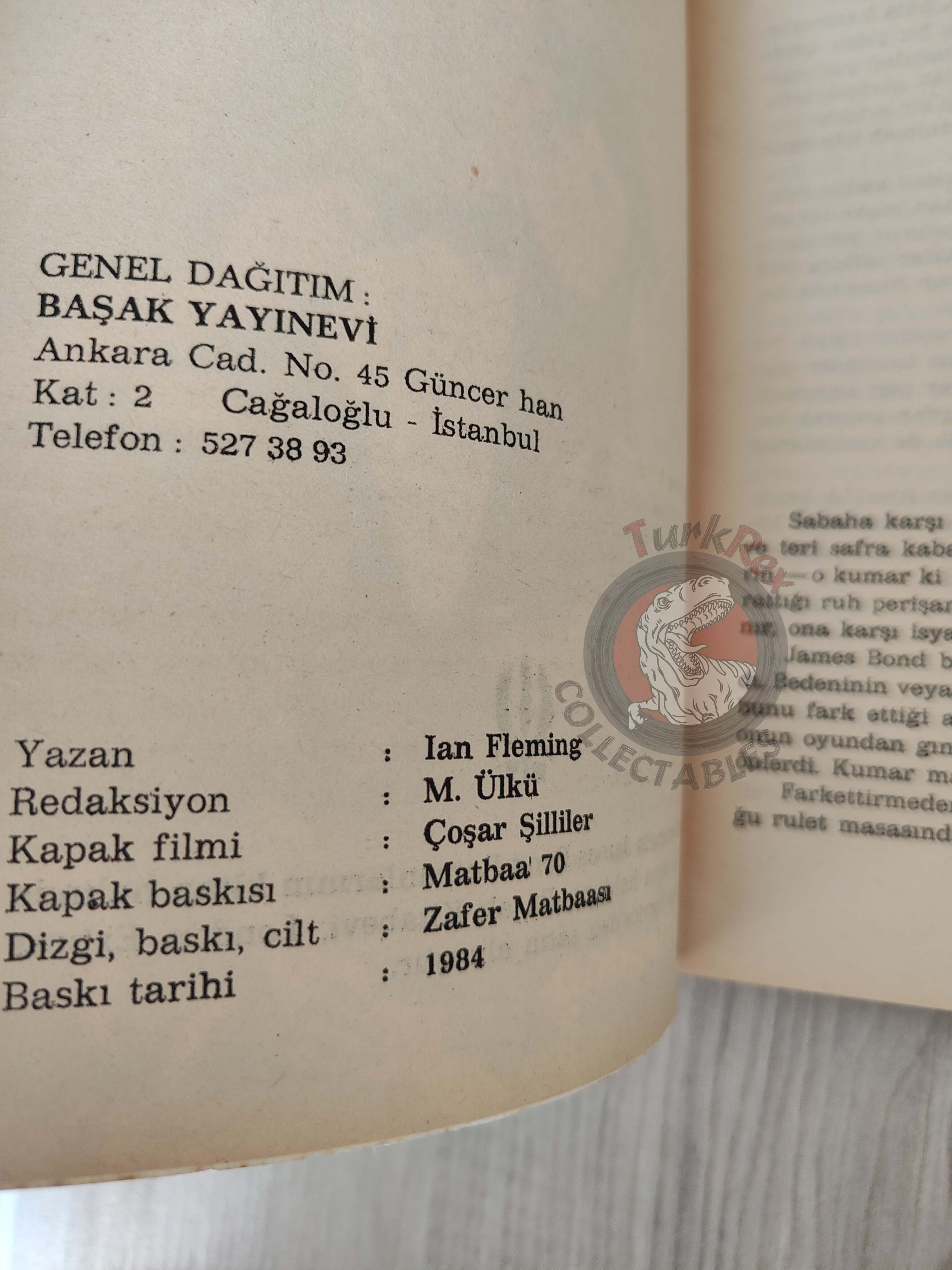 James Bond - Casino Royale 1984 Turkish Book Turkey Ian Fleming