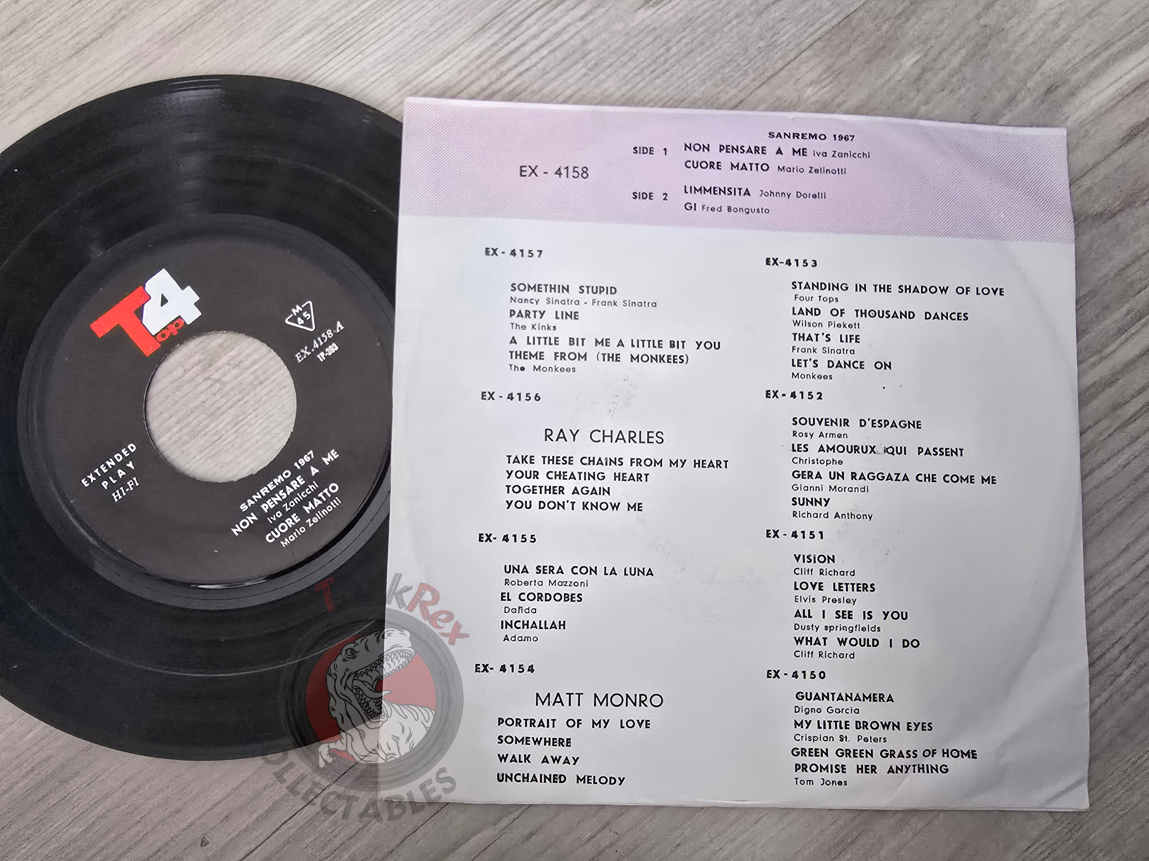 Sanremo 1967 -  Iva Zanicchi / Mario Zelinotti / Johnny Dorelli / Fred Bongusto 7" Iran Pressing Vinyl Iranian Edition