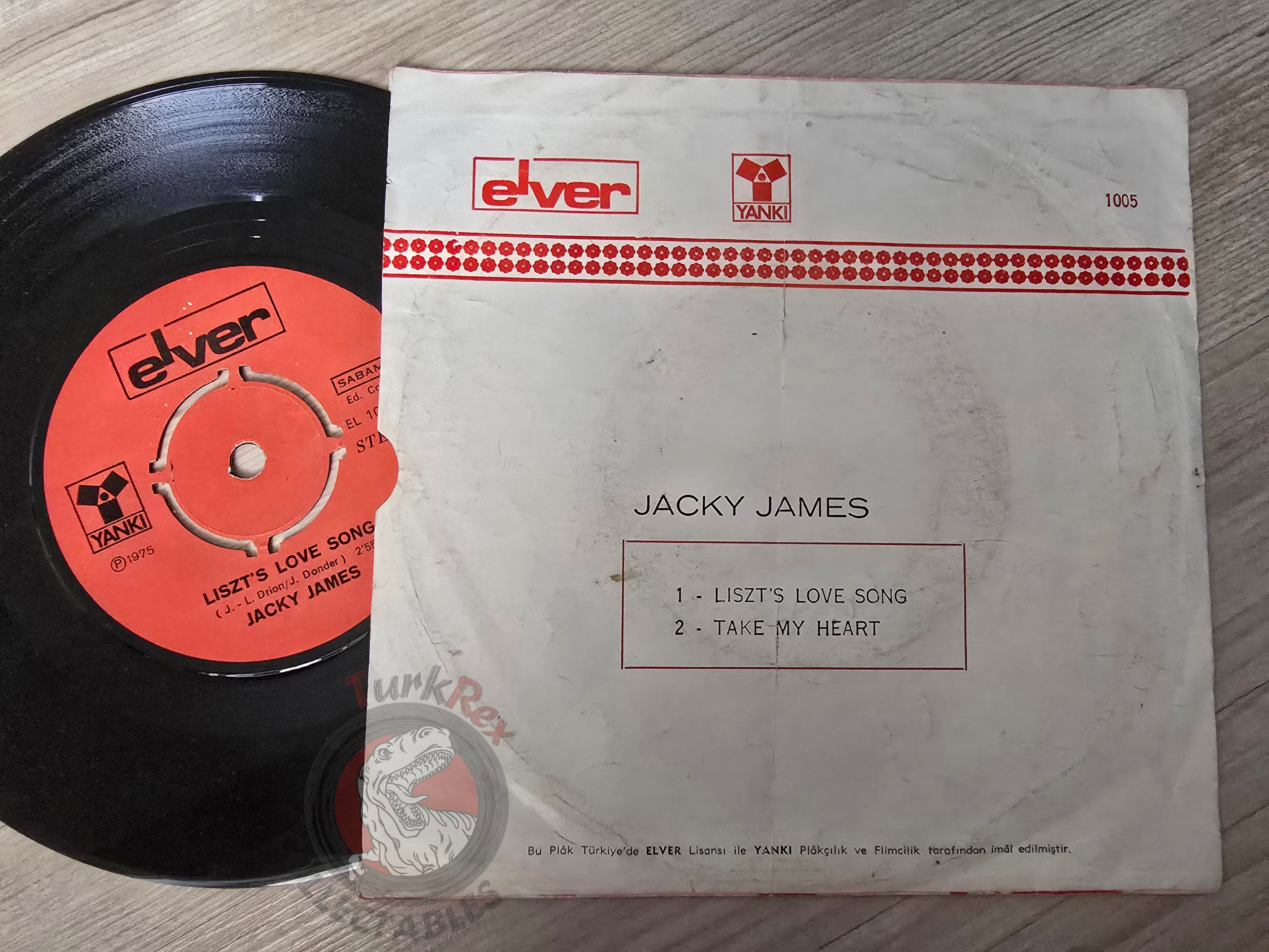 Jacky James – Liszt's Love Song 7" Turkish Pressing Vinyl Turkey Edition