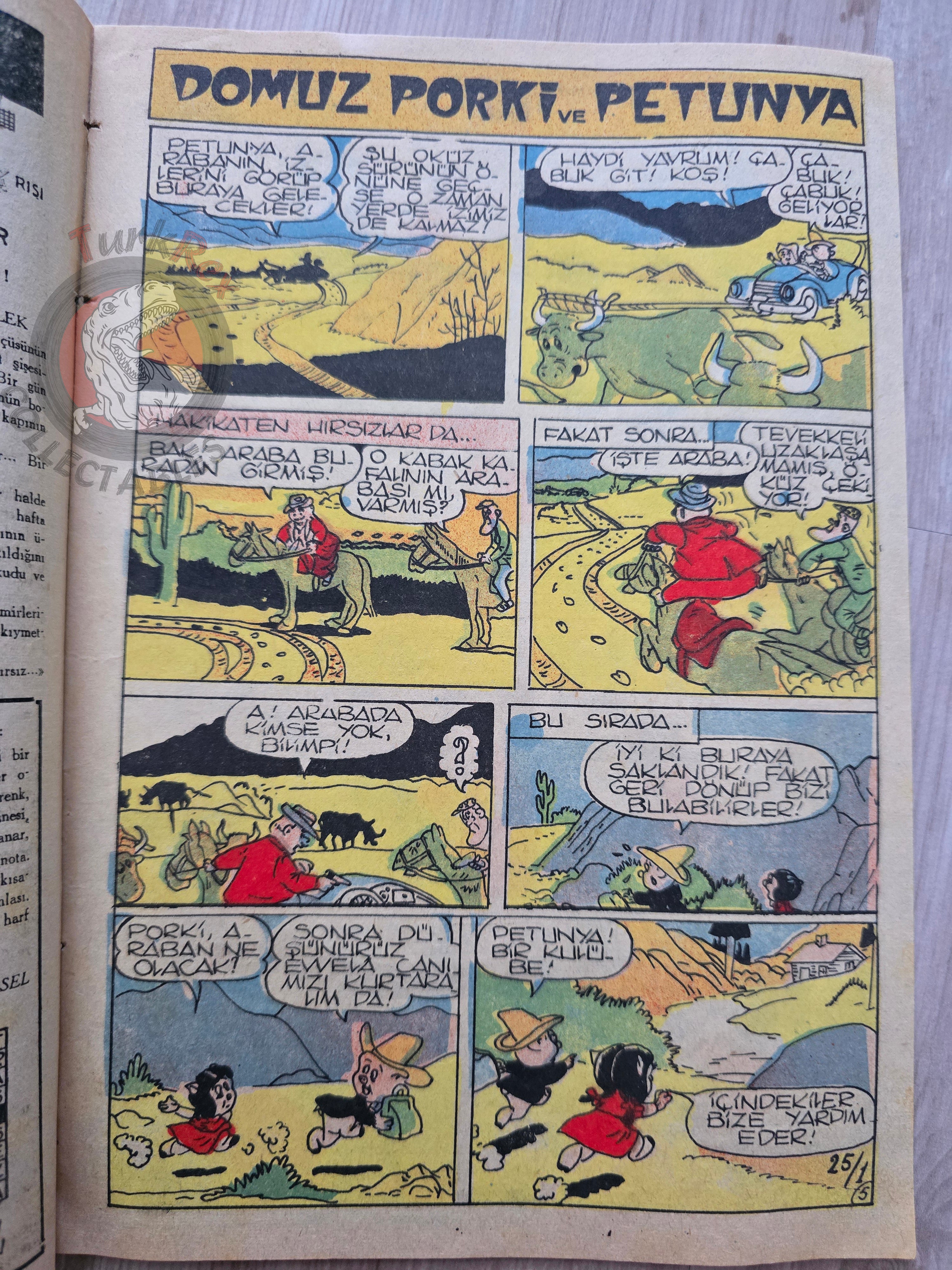 Çocuk Haftası Magazine 1962 Porky Pig Turkish Comic Turkey