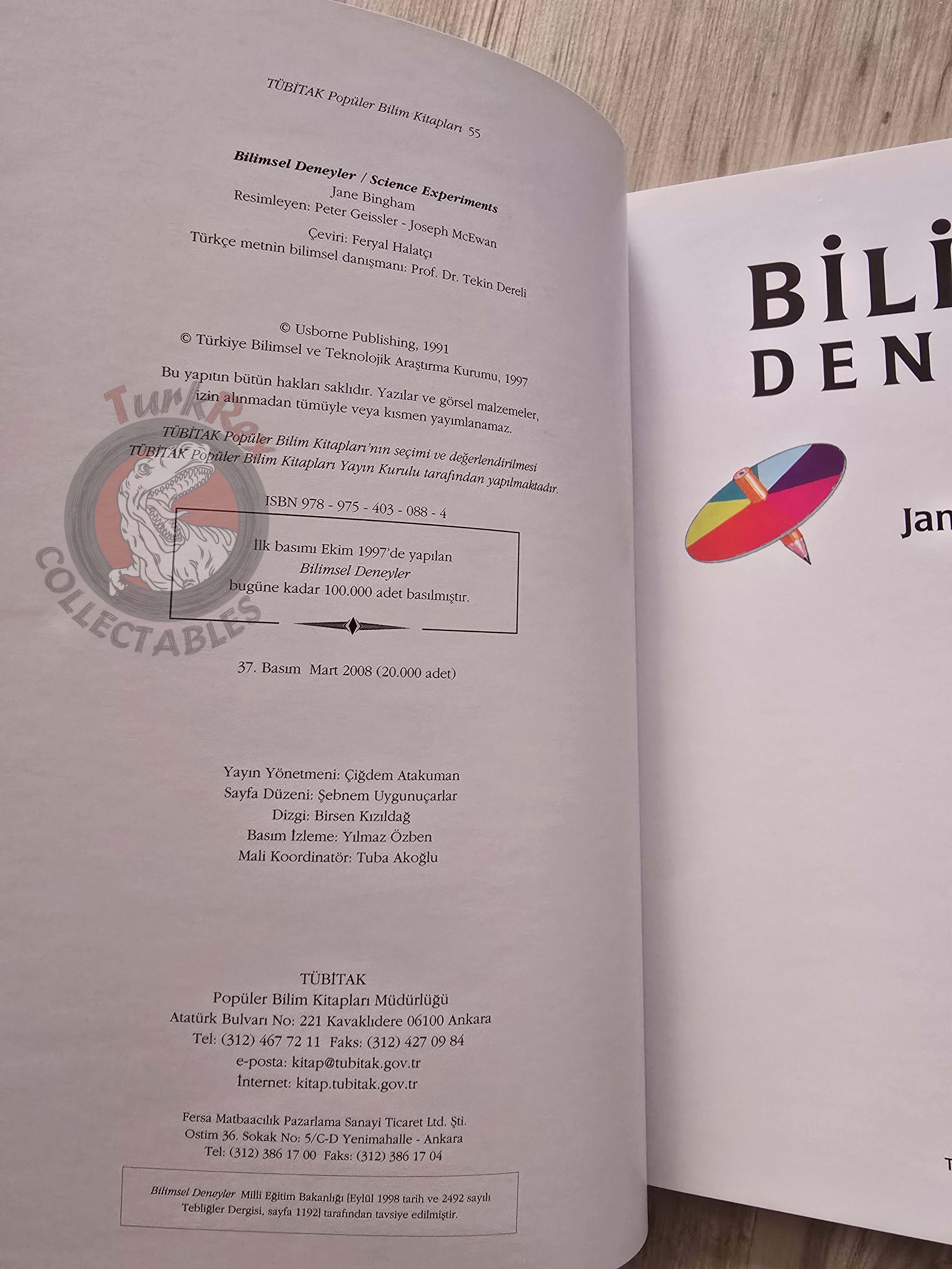 Jane Bingham – Science Experiments 2008 Turkish Book Turkey