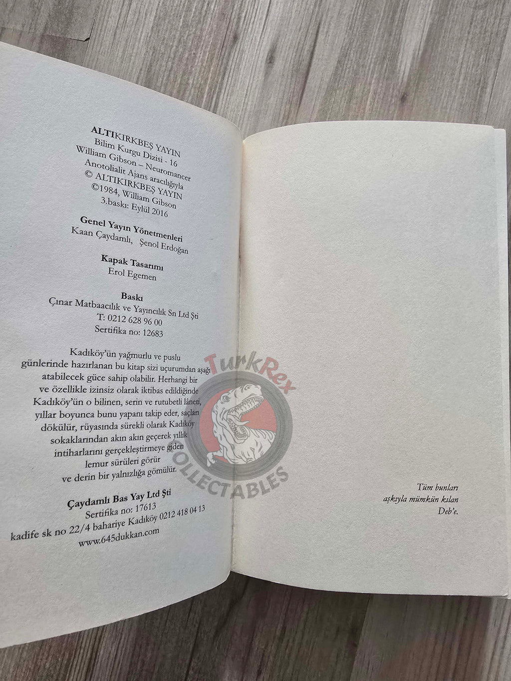 William Gibson –  Neuromancer  2016 Turkish Book Turkey The Neuromancer Trilogy