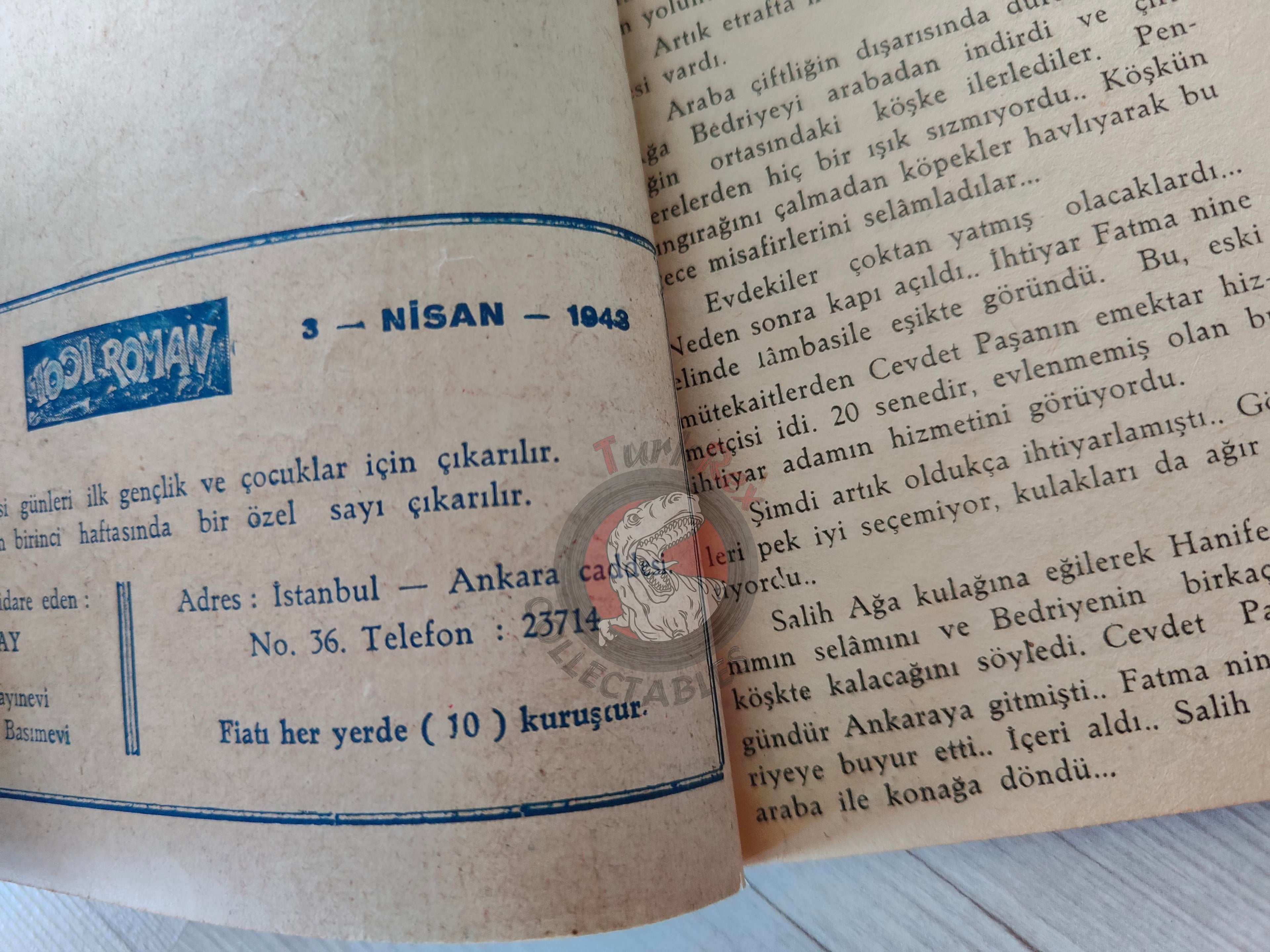 1001 Roman 1943 The Bloody Mark Turkish Comic Mag Turkey