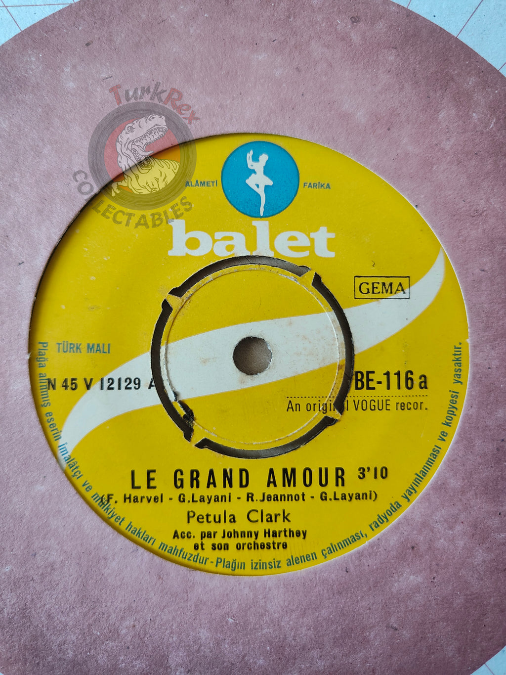 Petula Clark – Le Grand Amour 7" Turkish Pressing Vinyl Turkey Edition