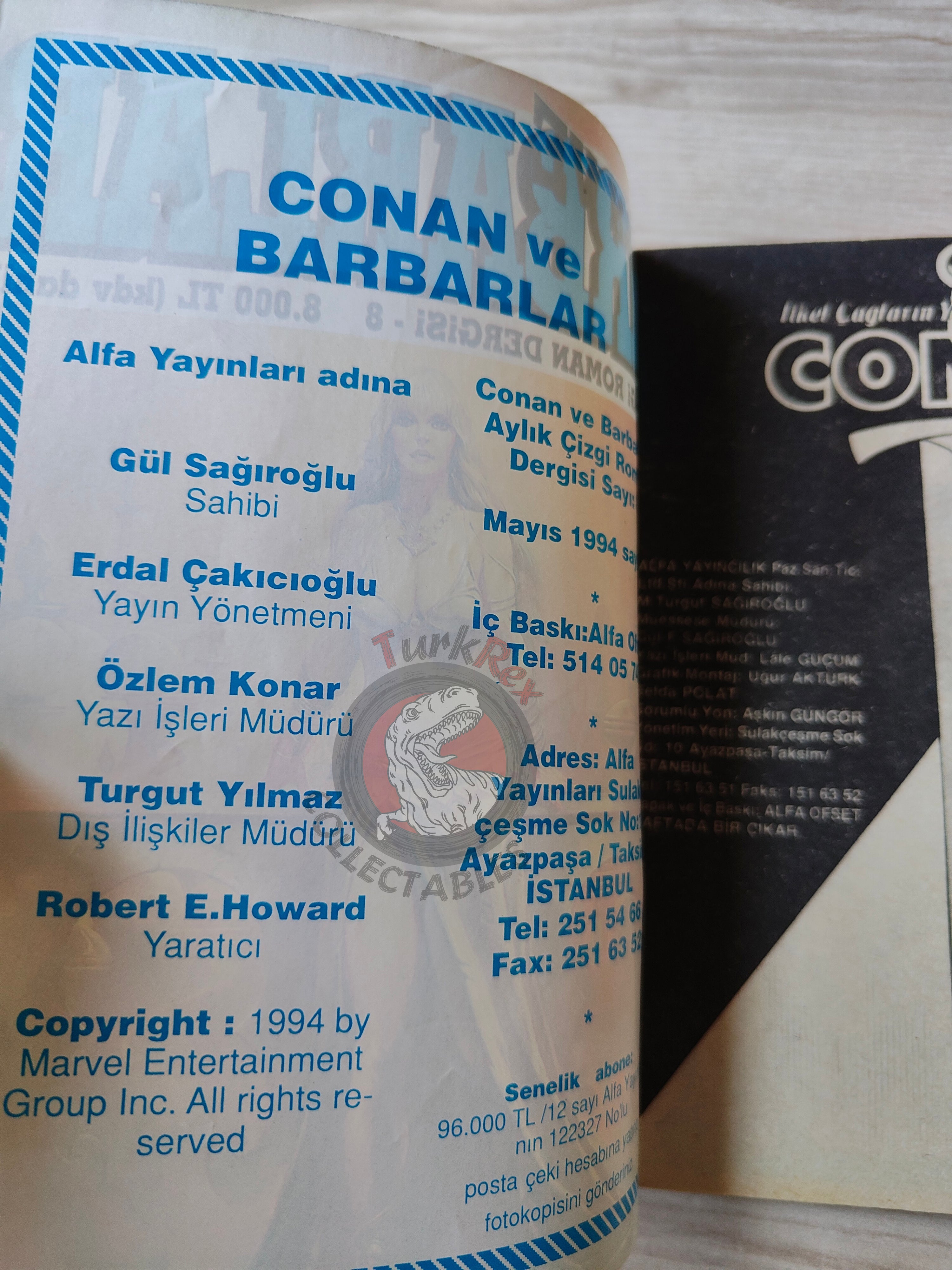 Conan ve Barbarlar #8 1994 Red Sonja Turkish Comic Turkey
