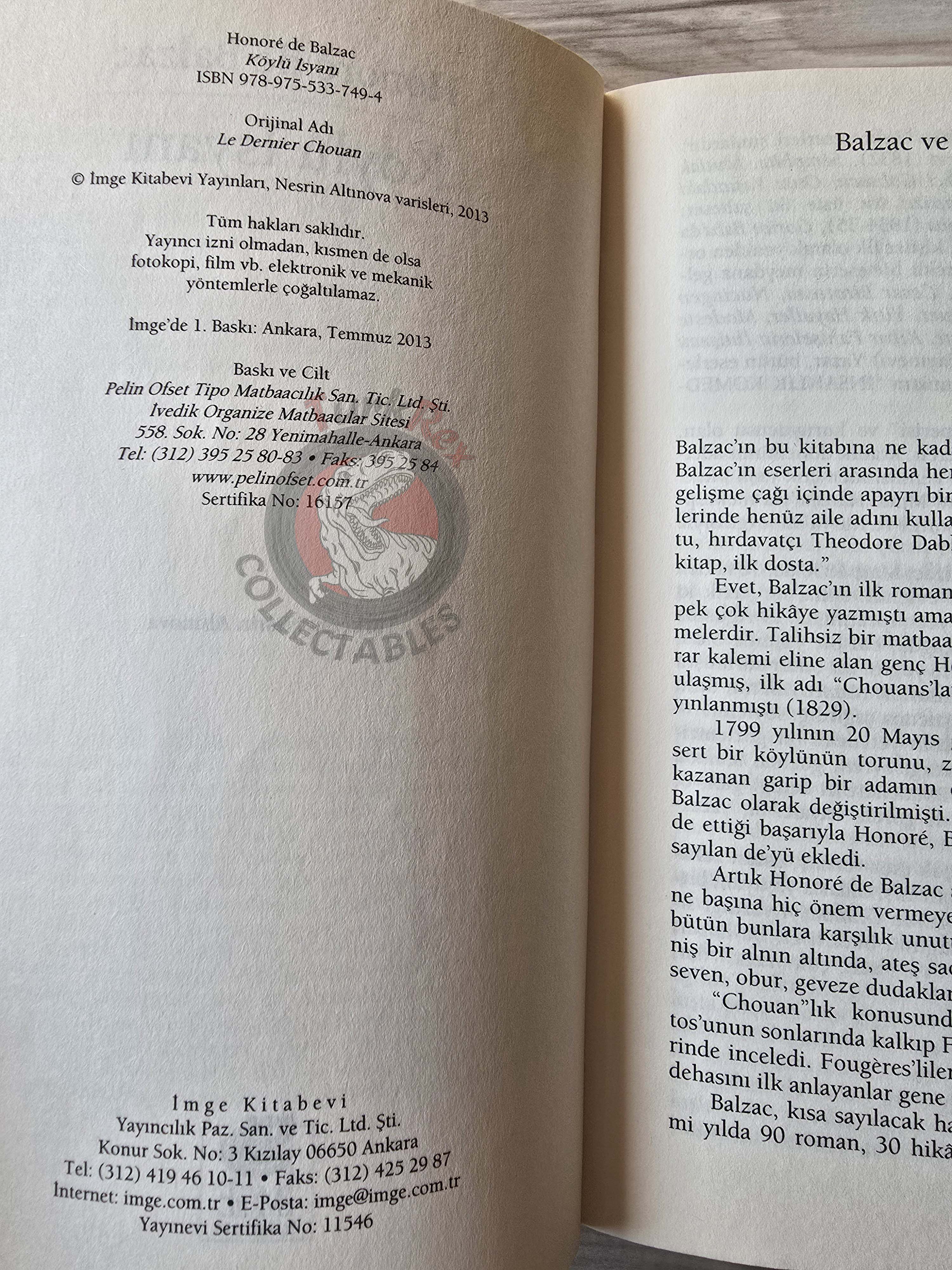 Honoré de Balzac –  The Chouans 2013 Turkish Book Turkey