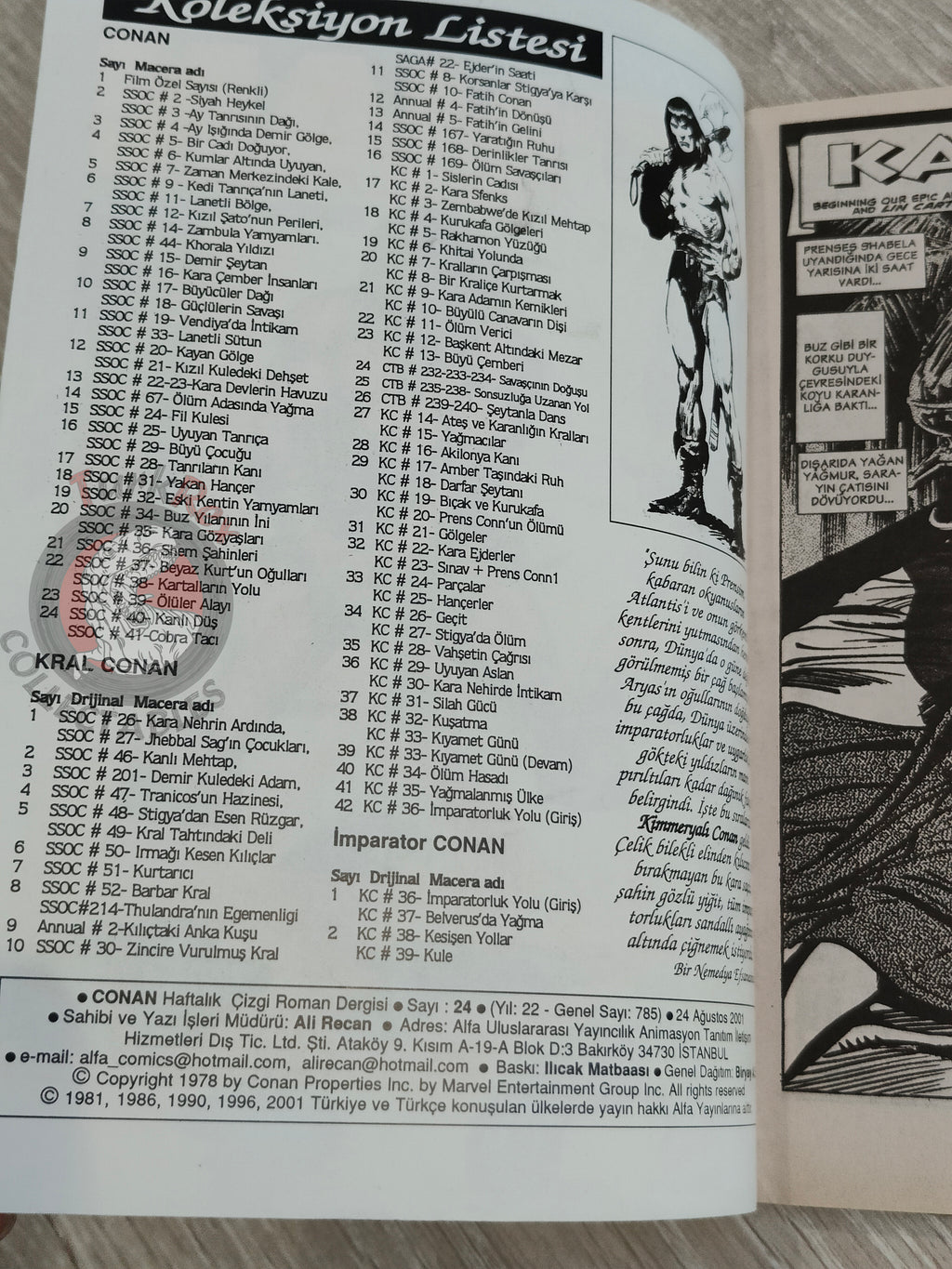 Conan #24 The Savage Sword of Conan #40 #41 Turkish Comic Turkey