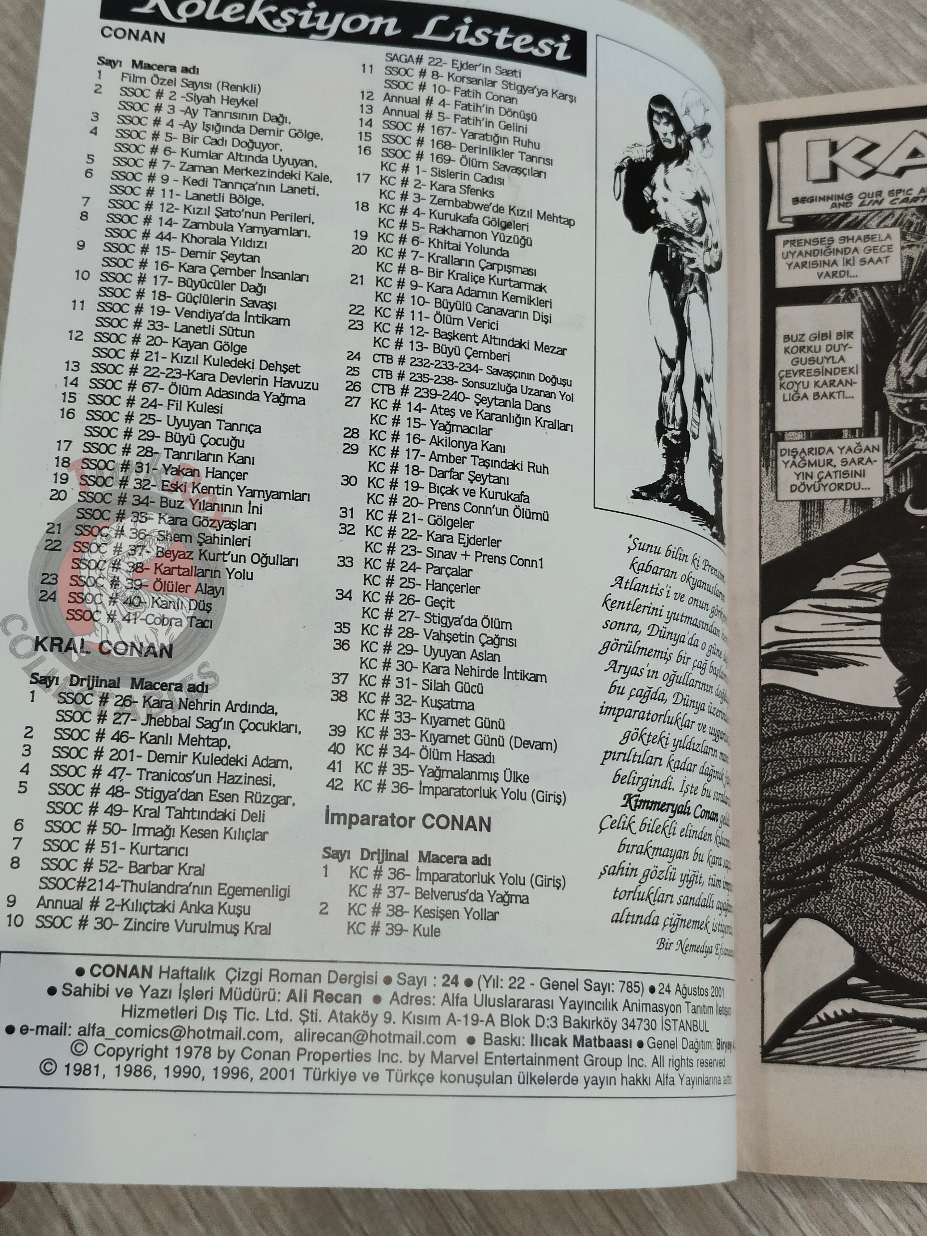 Conan #24 The Savage Sword of Conan #40 #41 Turkish Comic Turkey