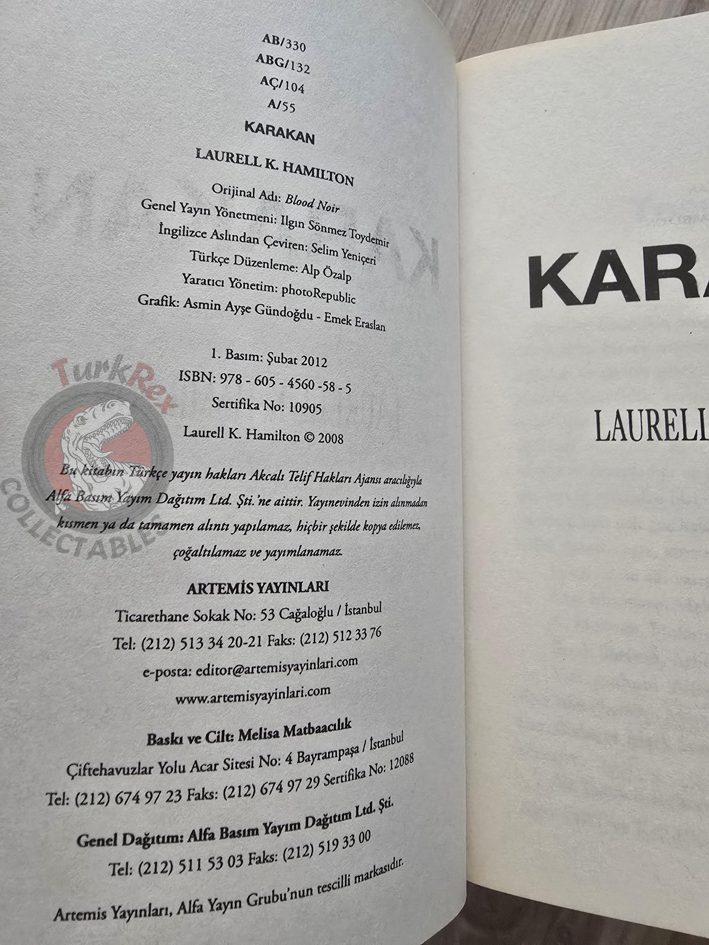 Laurell K. Hamilton – Blood Noir 2012 1st Turkish Book Turkey Anita Blake: Vampire Hunter