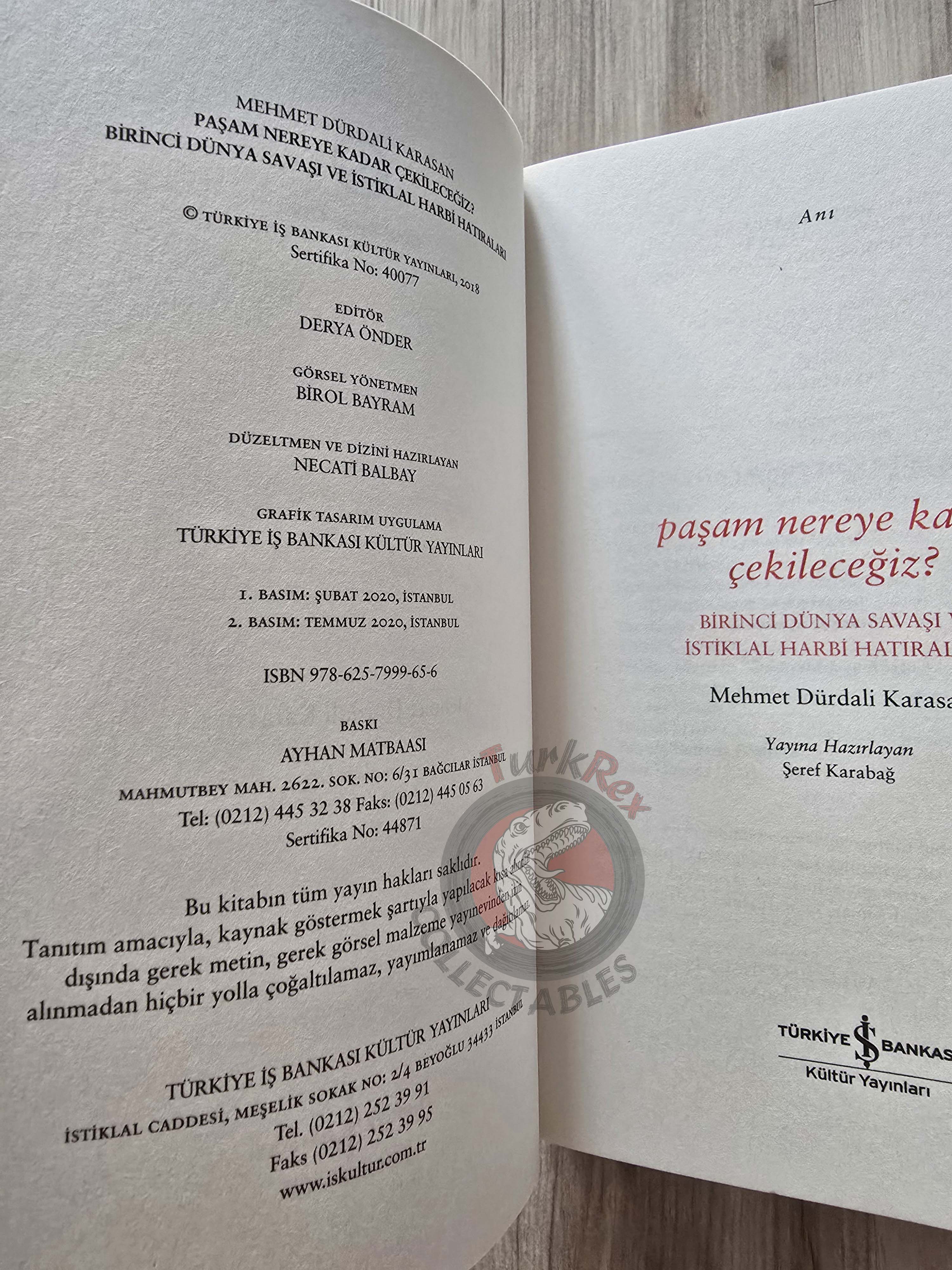 Memoirs of the First World War and the War of Independence 2020 Turkish Book Turkey