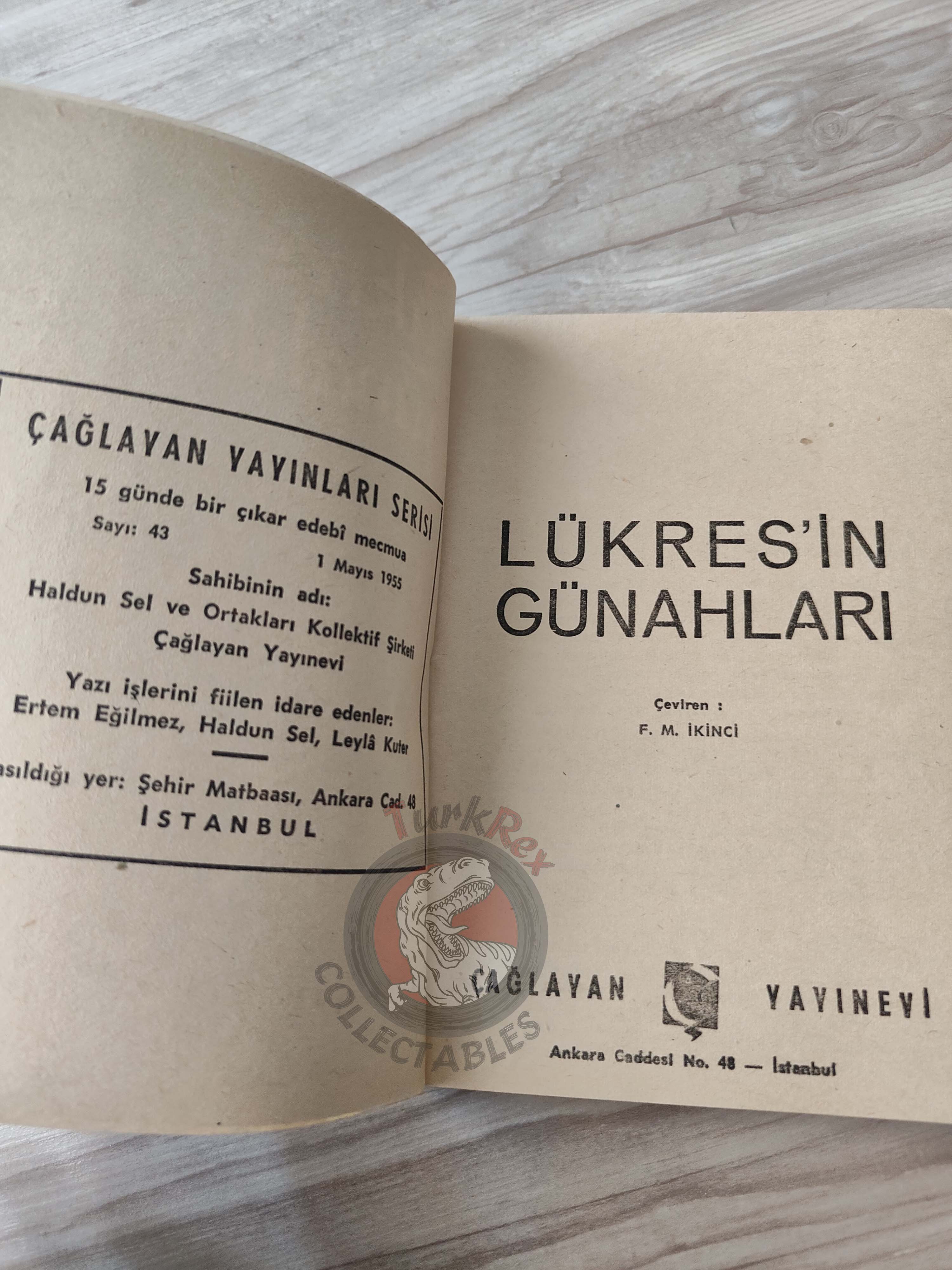 Alice Mack – Lucrezia Borgia 1955 1st Turkish Book Turkey