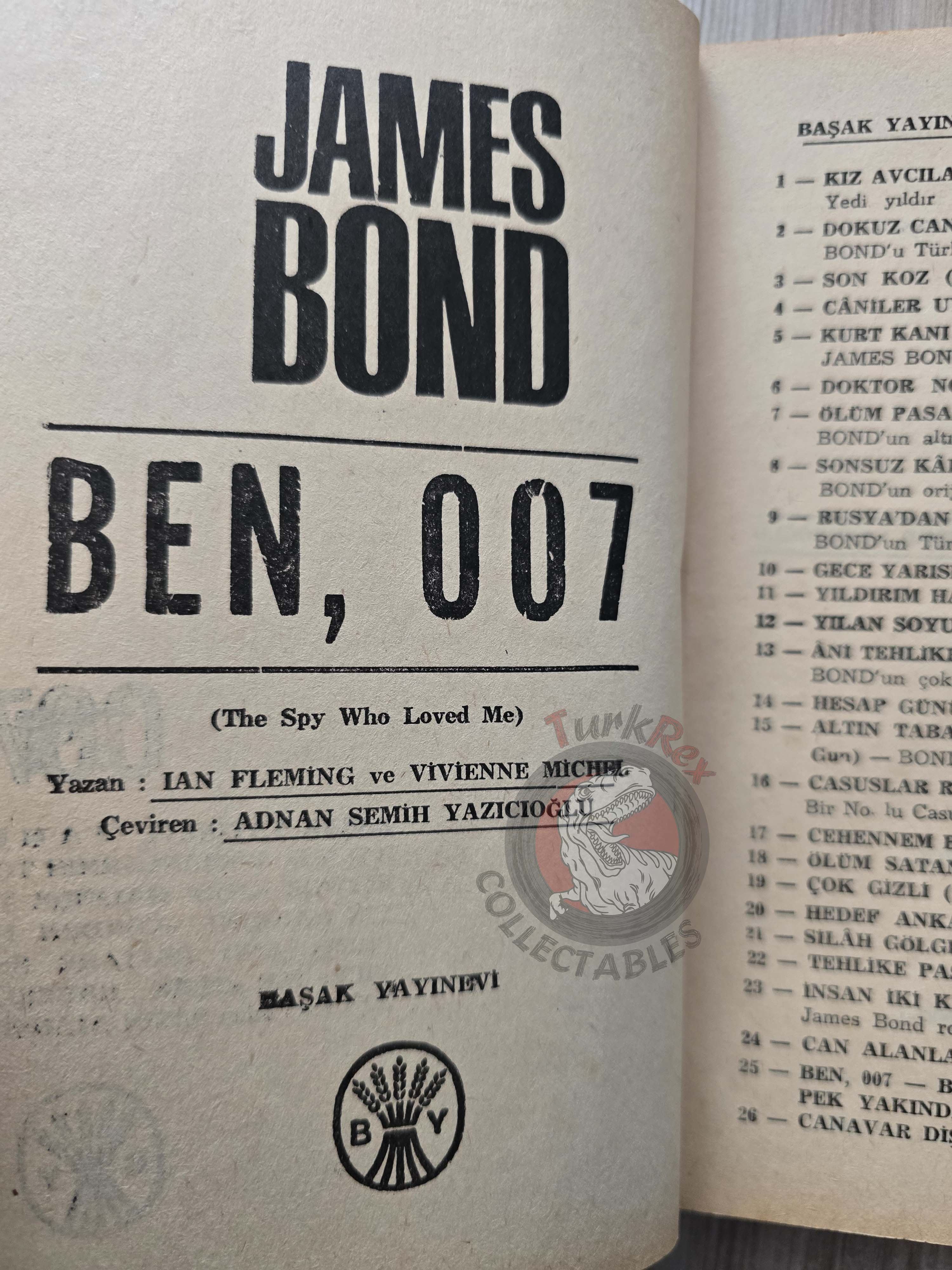 James Bond - The Spy Who Loved Me 1966 1st Turkish Book Turkey Ian Fleming