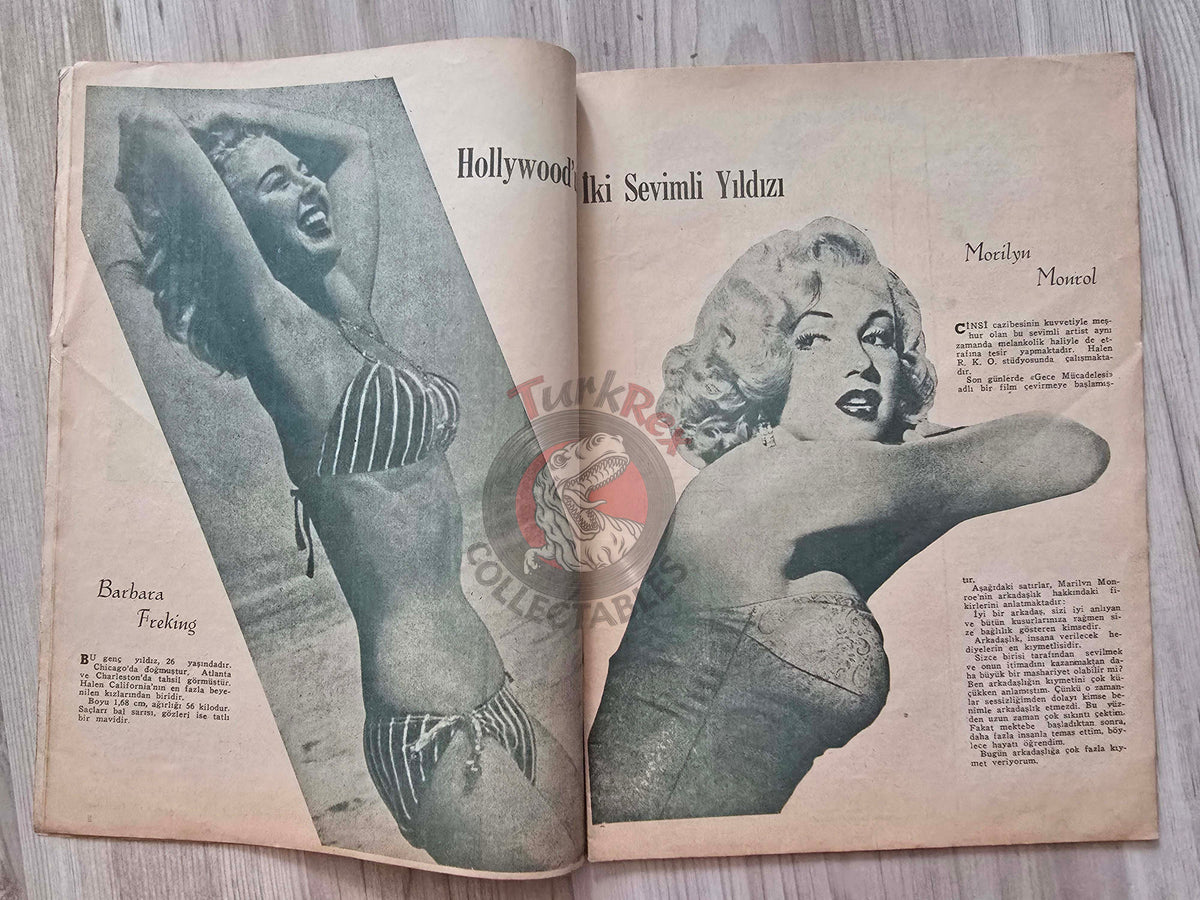 Resimli Romans 1952 Marilyn Monroe Turkish Mag Turkey Barbara Freking Hollywood