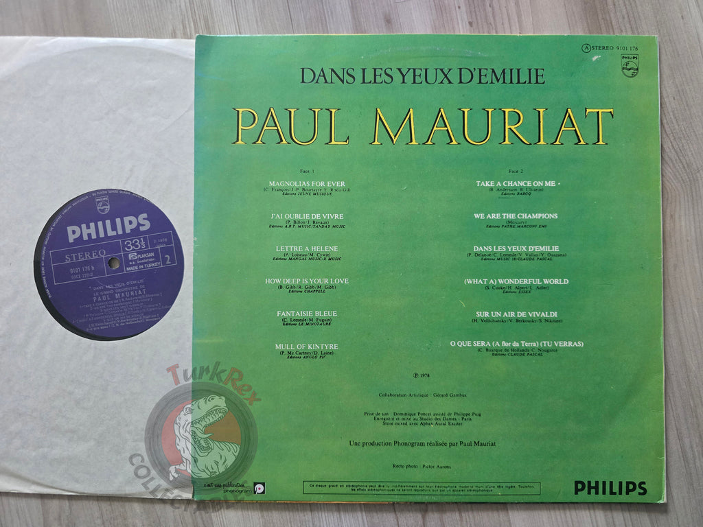 Paul Mauriat – Dans Les Yeux D'Emilie Turkish Pressing Vinyl Turkey Edition