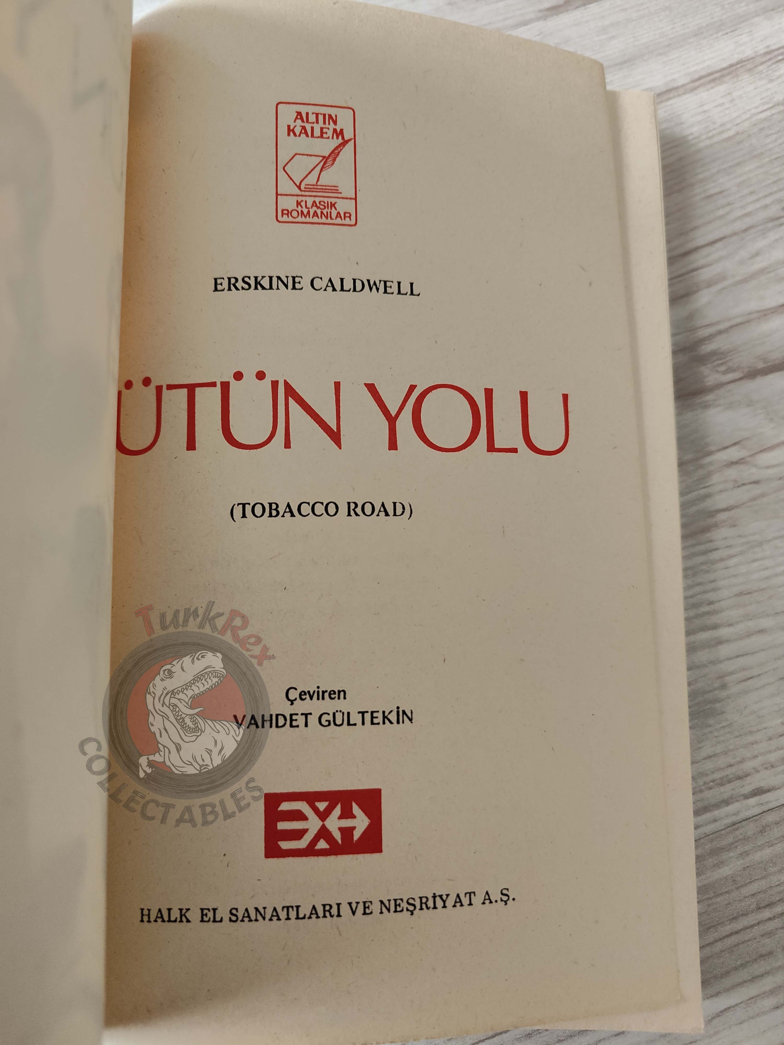 Erskine Caldwell – Tobacco Road 1981 Turkish Book Turkey