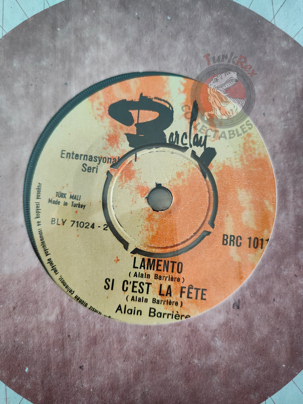 Alain Barrière – Toi 7" Turkish Pressing Vinyl Turkey Edition