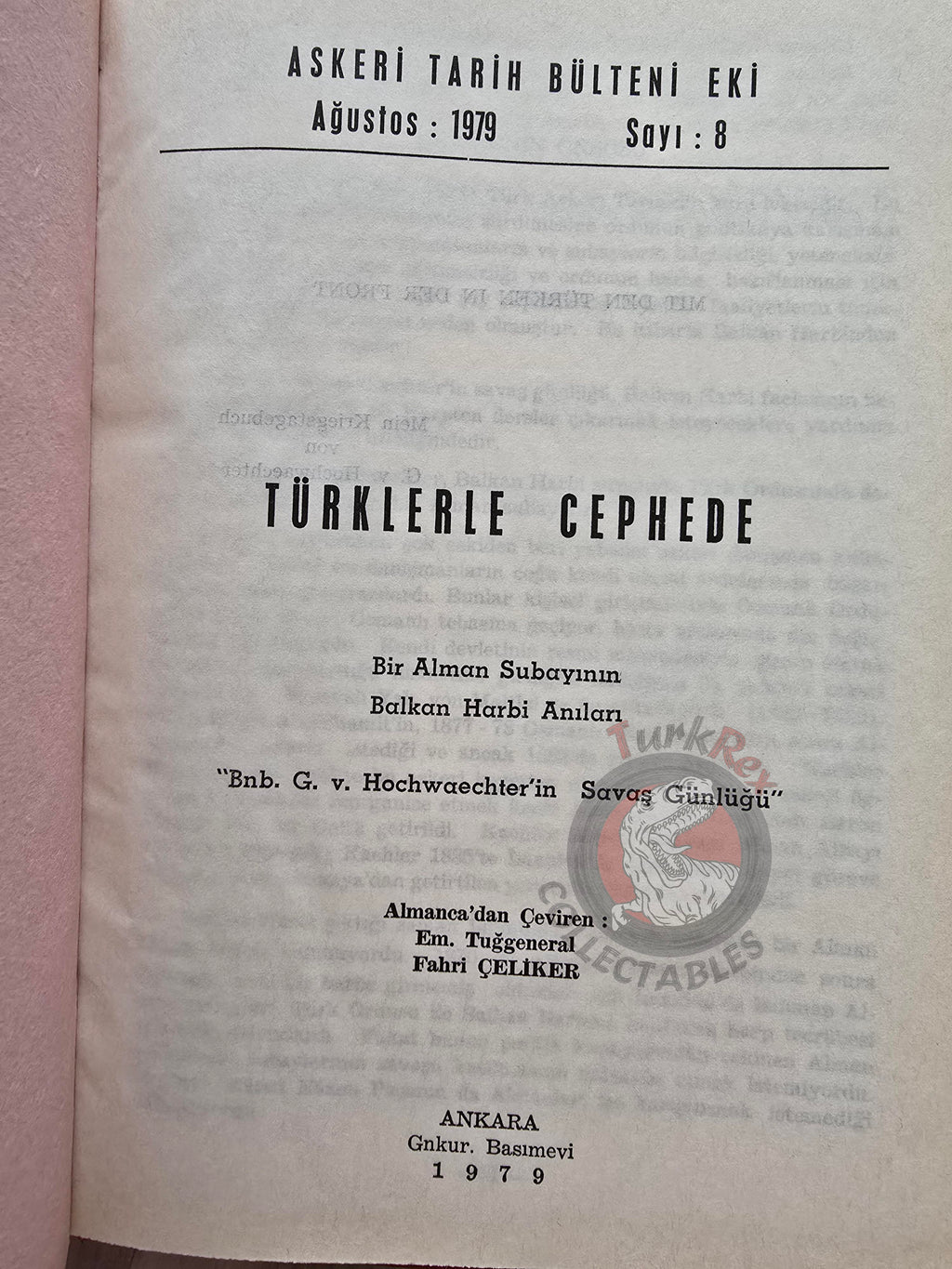 G. v. Hochwaechter – With the Turks at the Front 1979 Turkish Book Military Ottoman Empire Maps