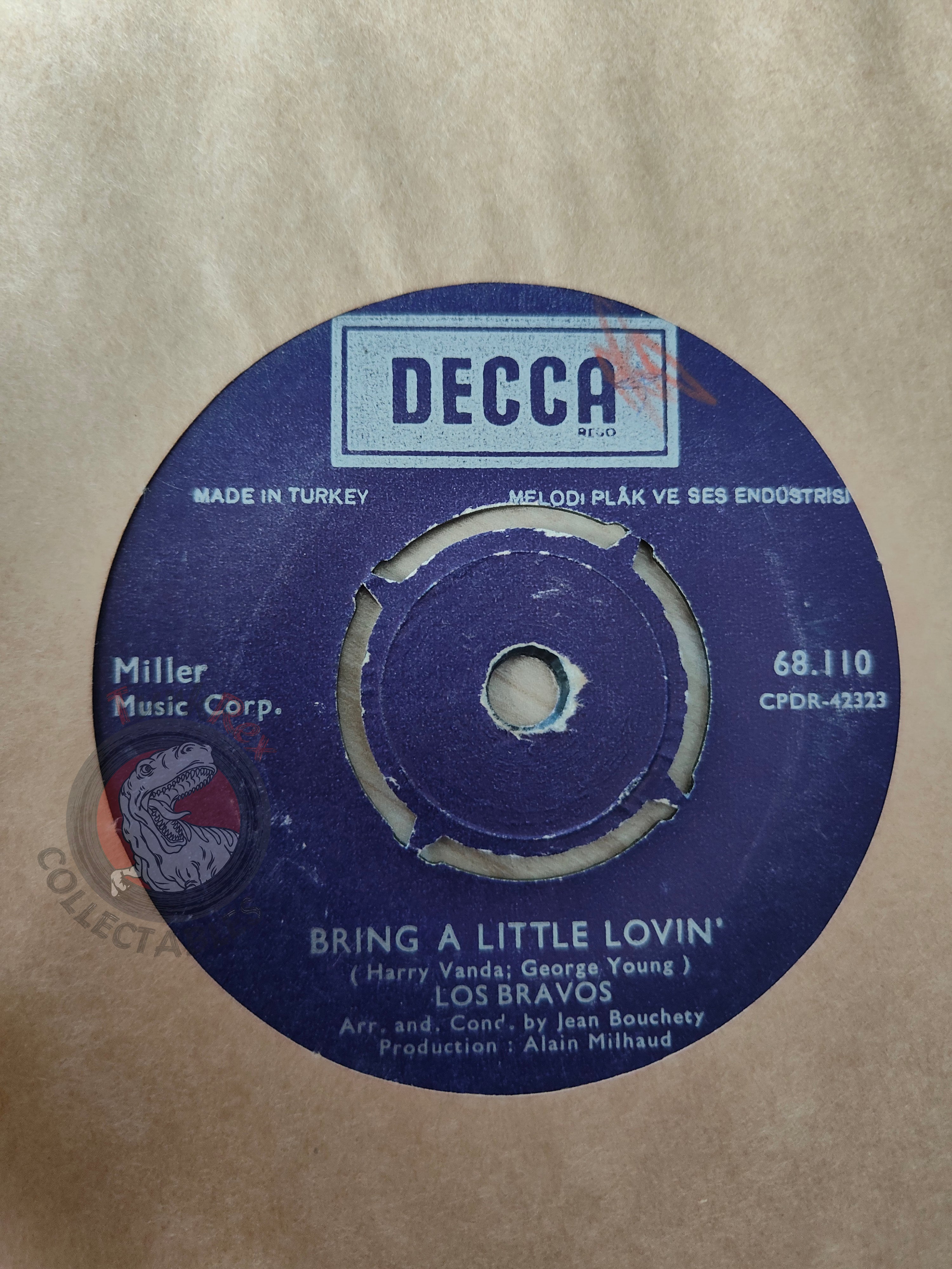 Los Bravos – Bring A Little Lovin' 7" Turkish Pressing Vinyl Turkey Edition