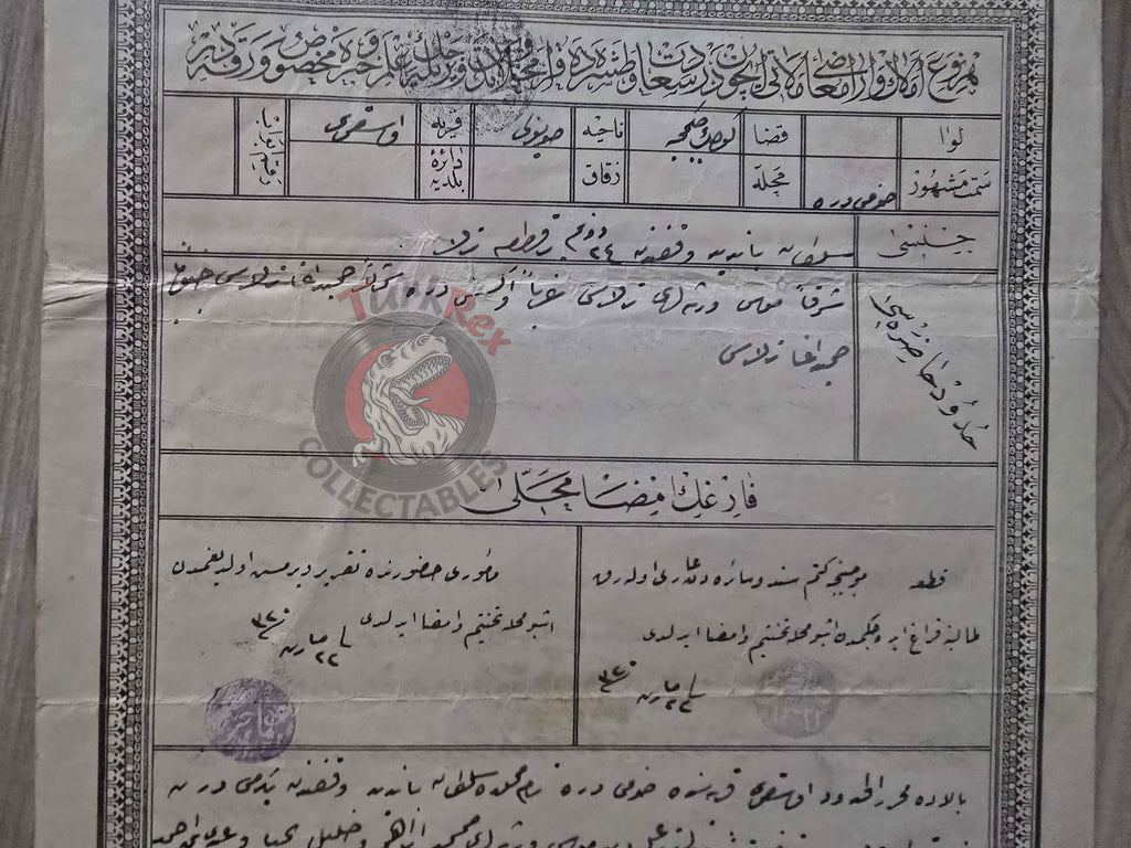 Ottoman 1904 Land Deed Field in İstanbul Küçükçekmece Uskumru Muslim Citizens Empire