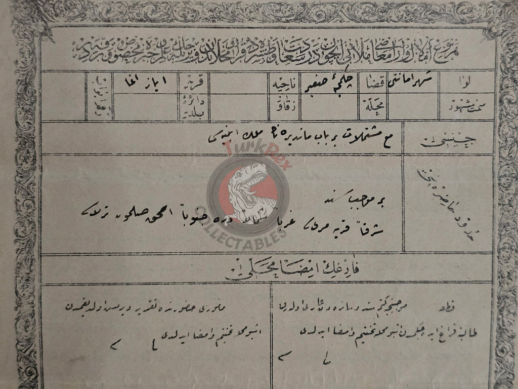 Ottoman 1901 Land Deed Dairy Farm in İstanbul Title Non Muslim Citizen Greek Greece