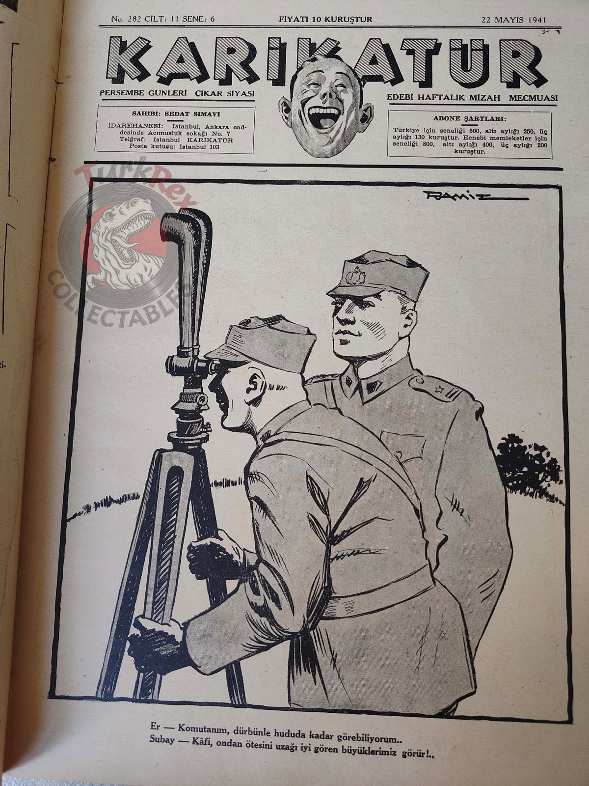 Karikatür 1941 Humor Magazine Turkish Turkey Germany France Syria WW2 era Rudolf Hess